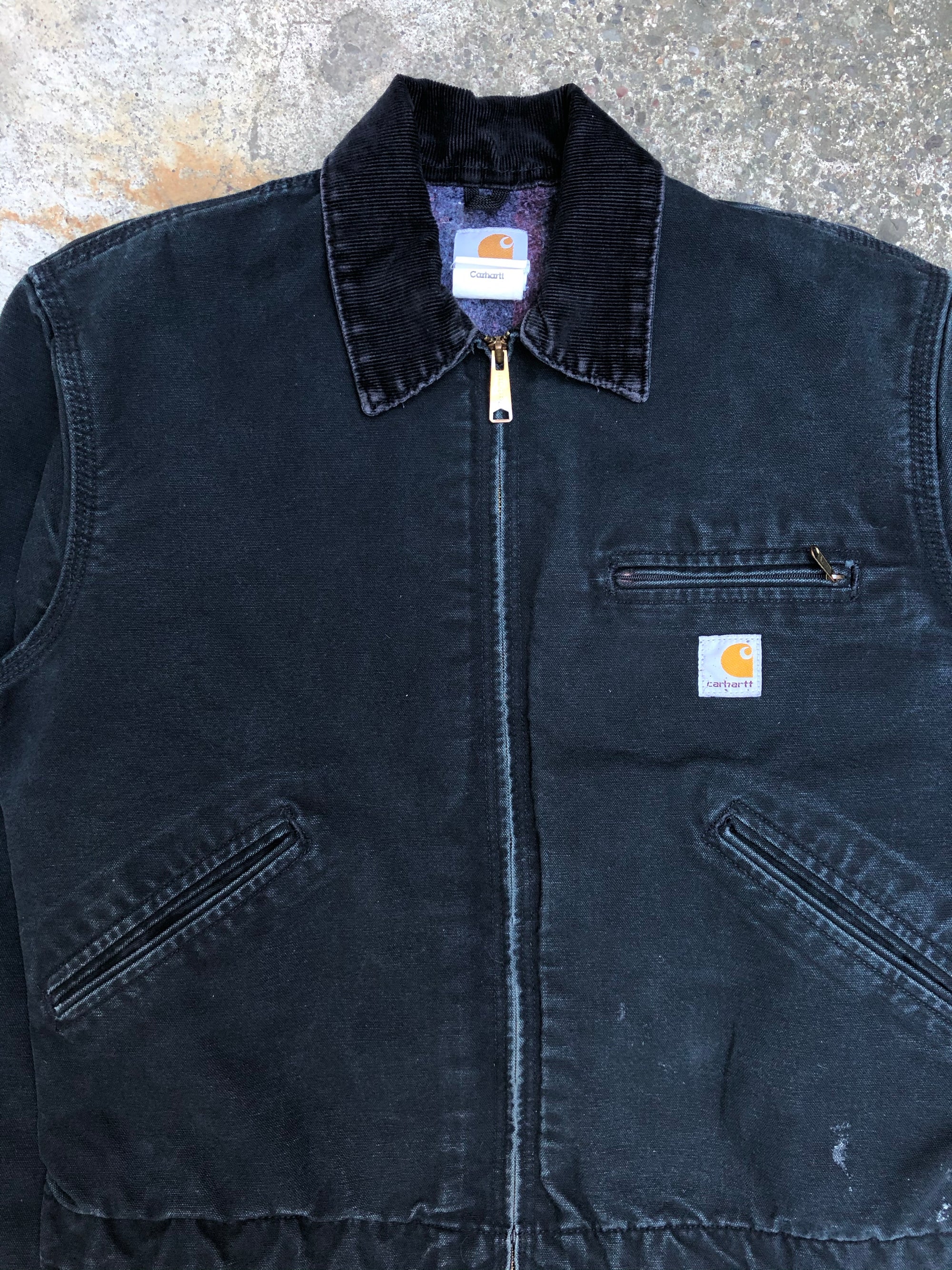 1990s Carhartt Faded Black Lined Work Jacket (S/M)