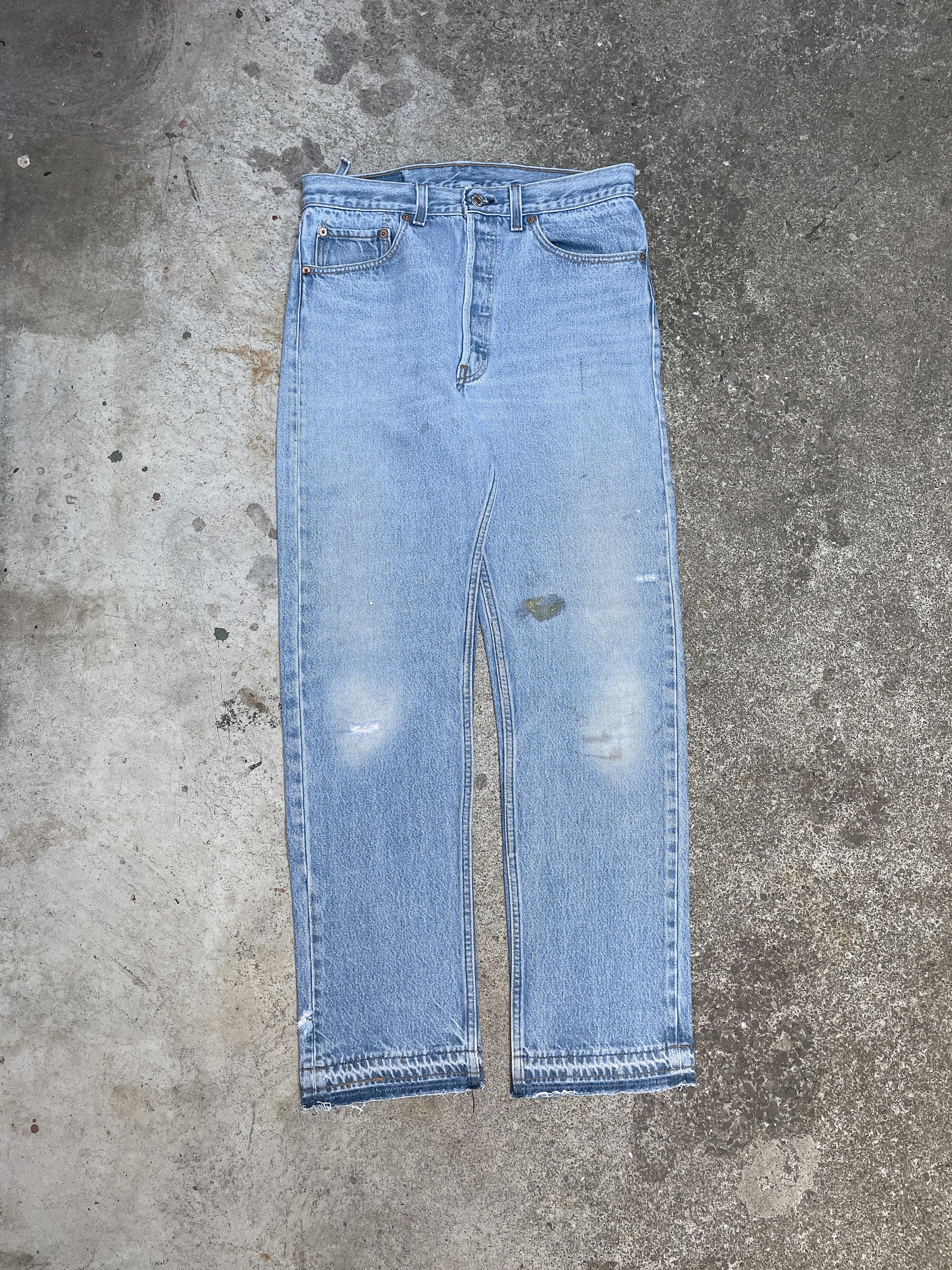 1990s Levi’s Faded Blue 501XX Released Hem (31X30)