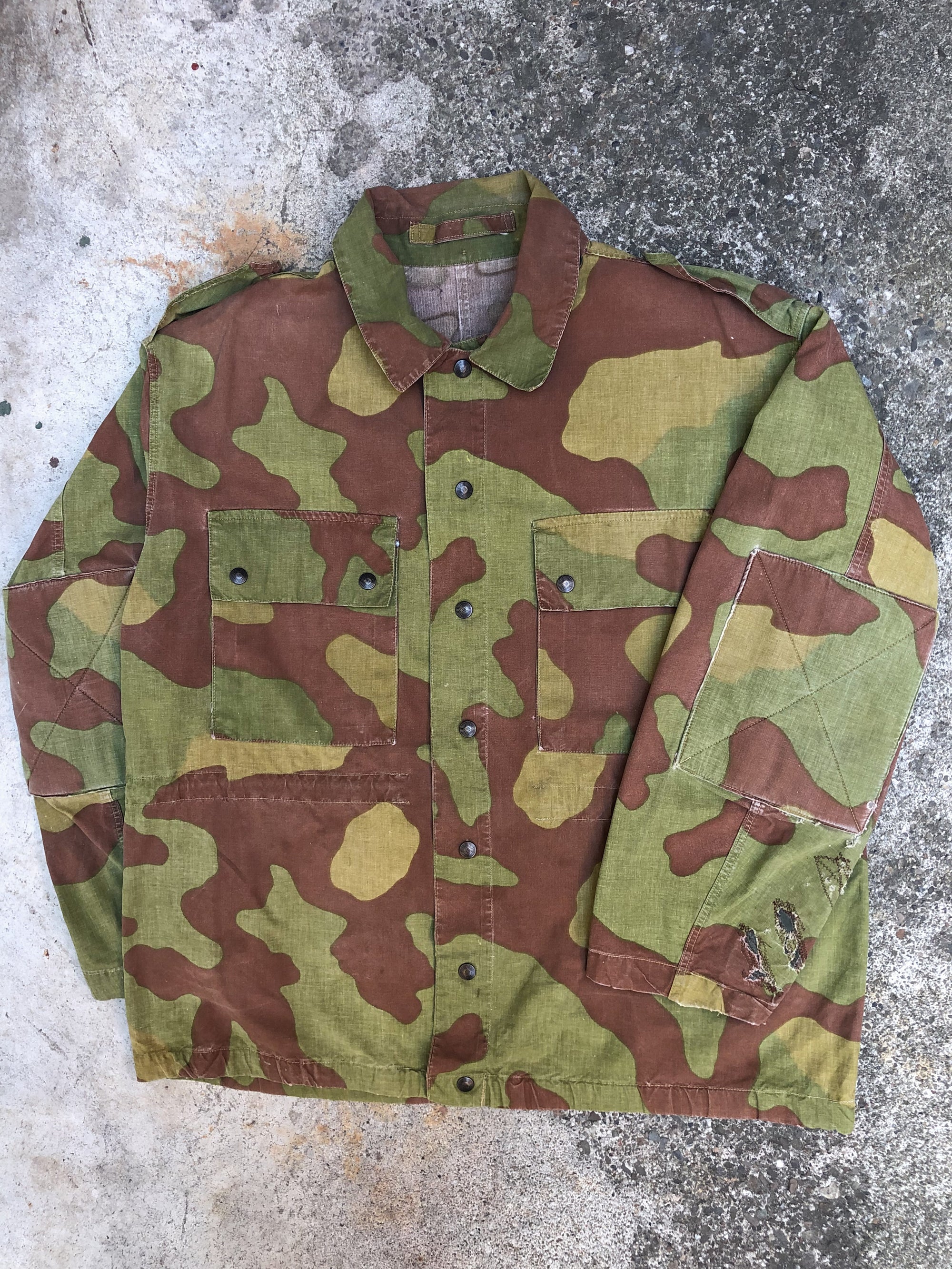 1960s Repaired Faded Camouflage Italian Paratrooper Jacket