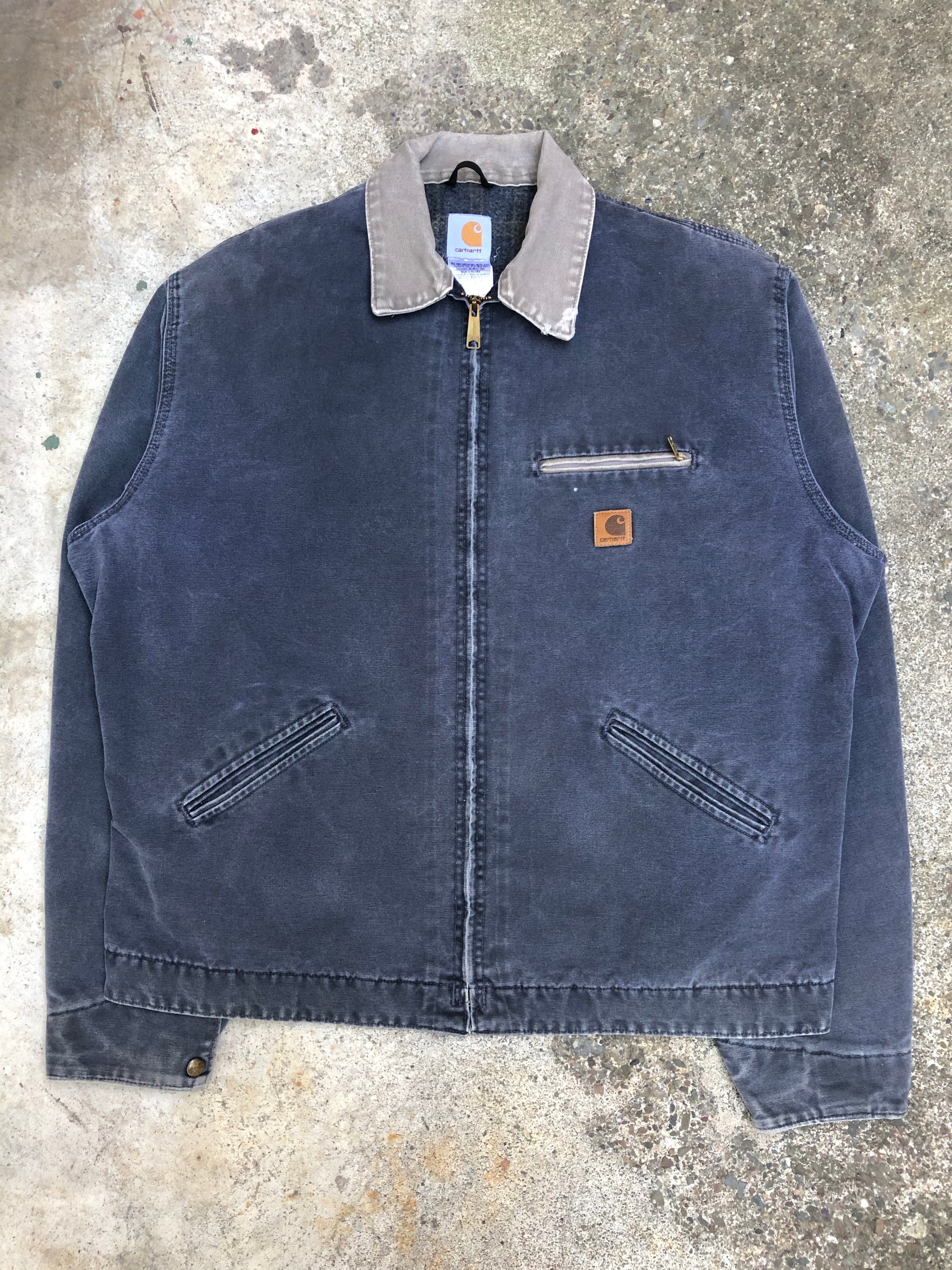 1990s Carhartt Faded Petrol Blue Lined Work Jacket (XL)