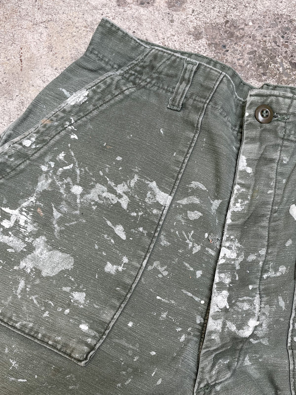 1960s Painted Faded OG-107 Military Pants (32X28)