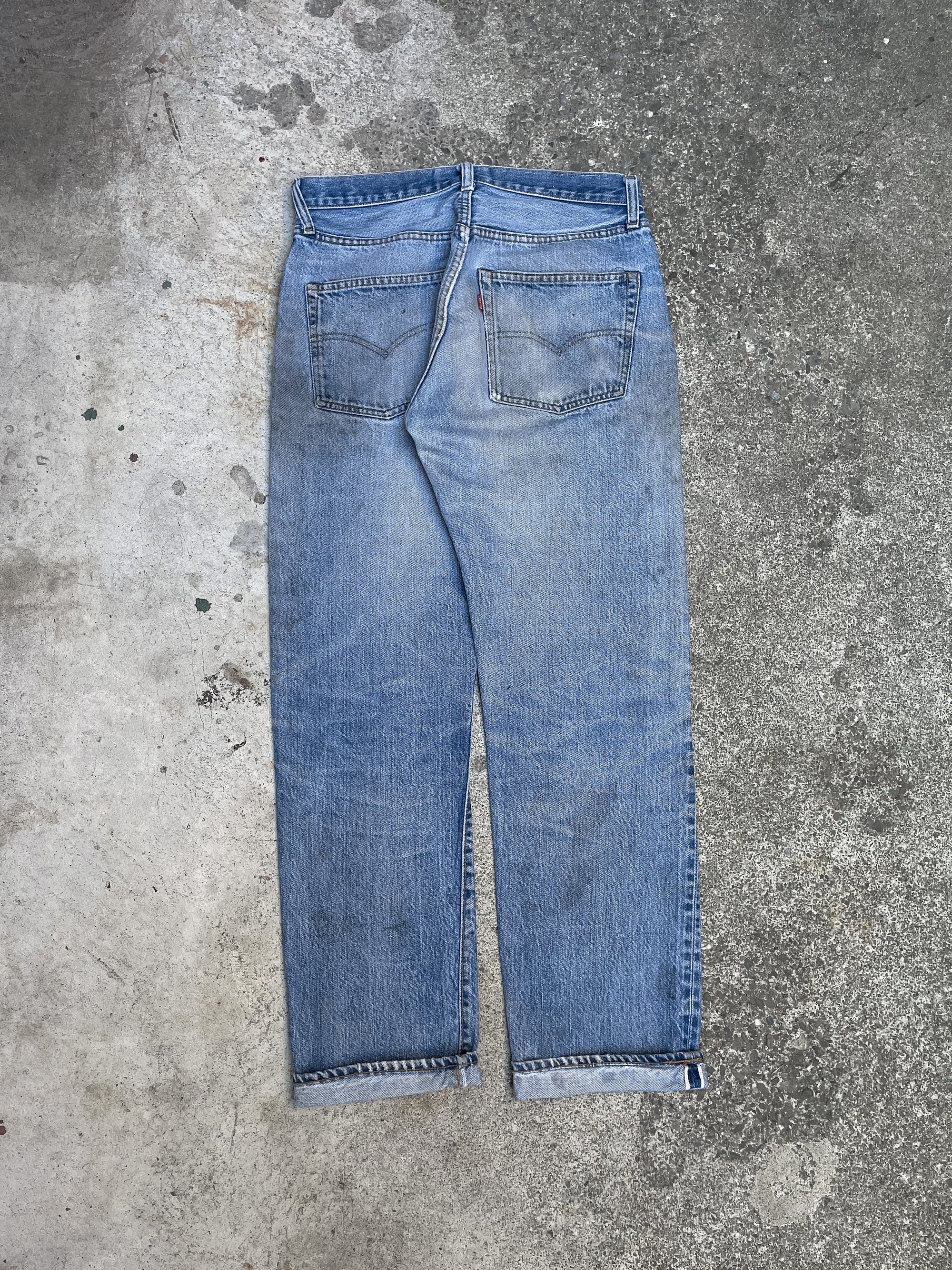 1970s Levis Worn In Faded Blue 501 Selvedge (29X28)