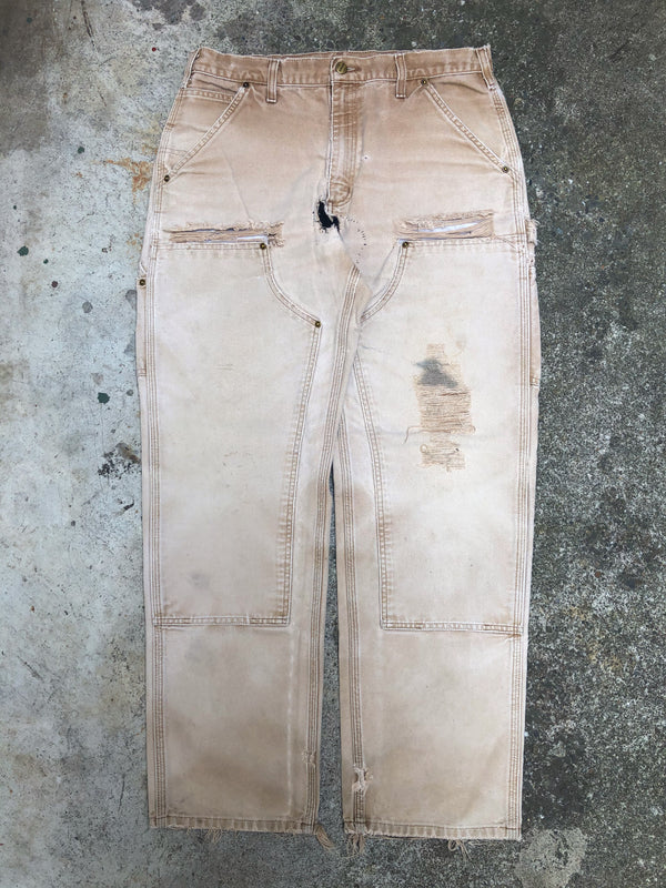 Carhartt B136 Tan Double Front Knee Work Pants (33X30)