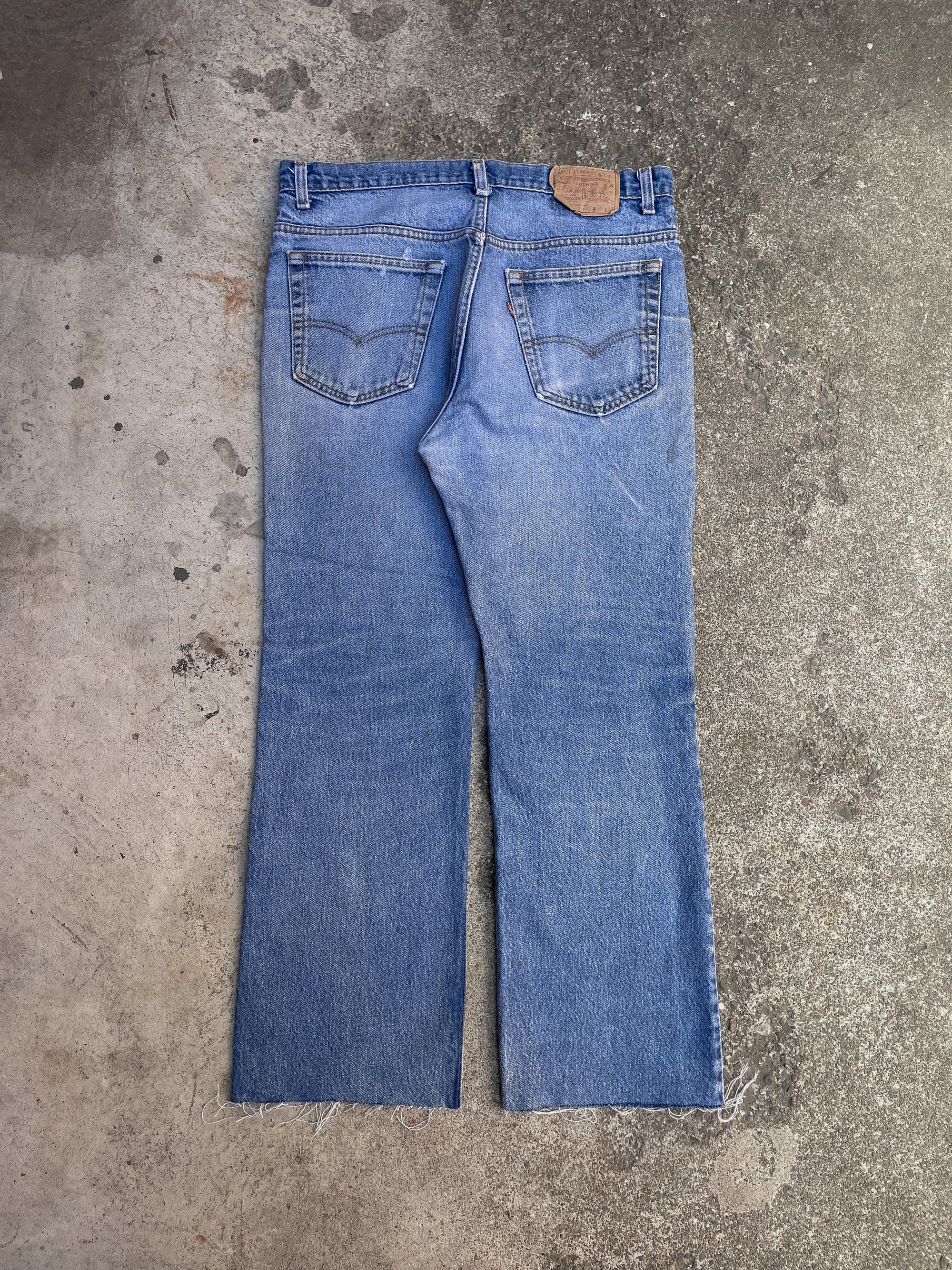 1980s Levi’s Worn In Blue 517 Raw Hem (34X27)