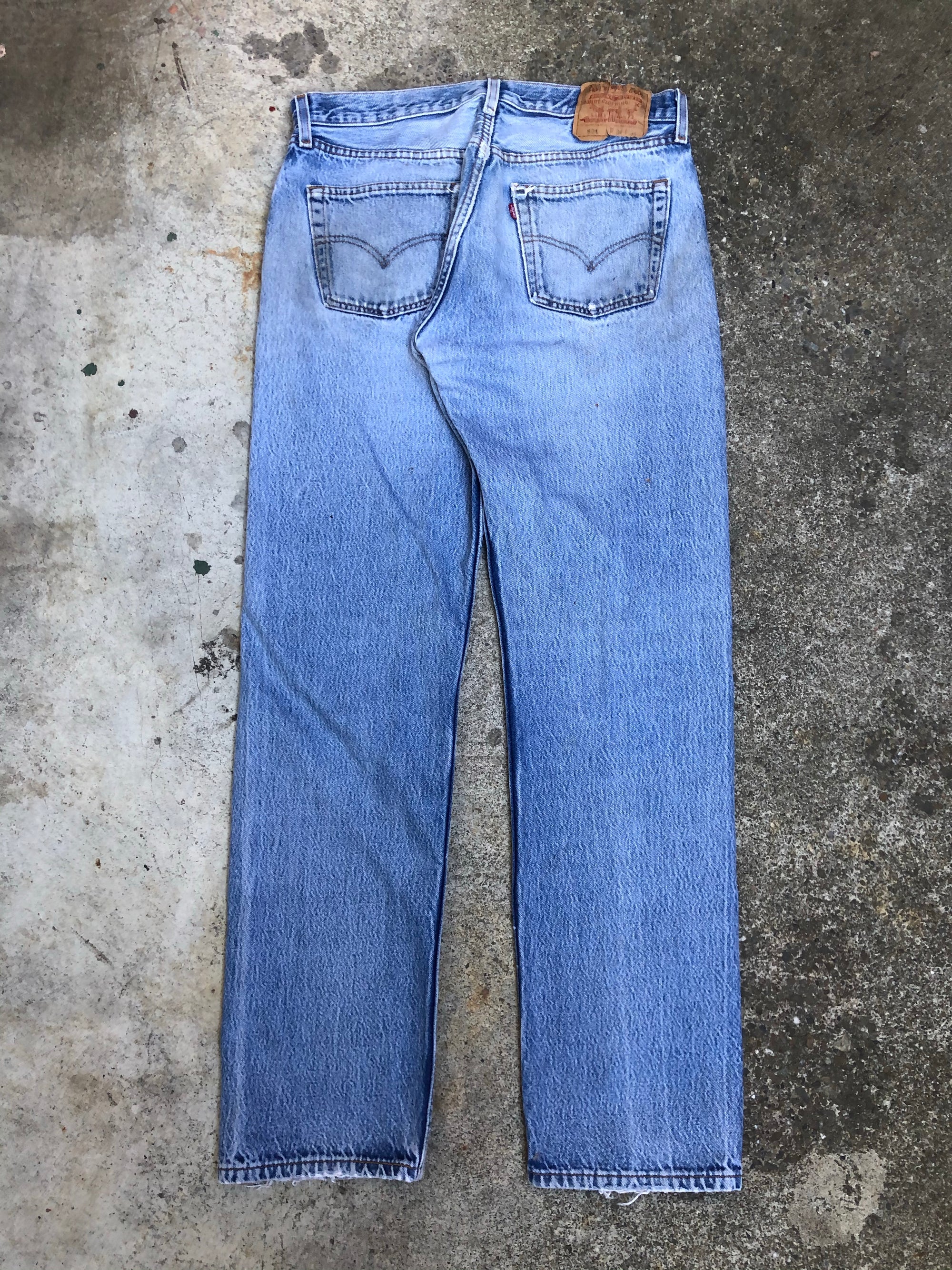 1990s Levis Worn In Blue 501 (33X32)