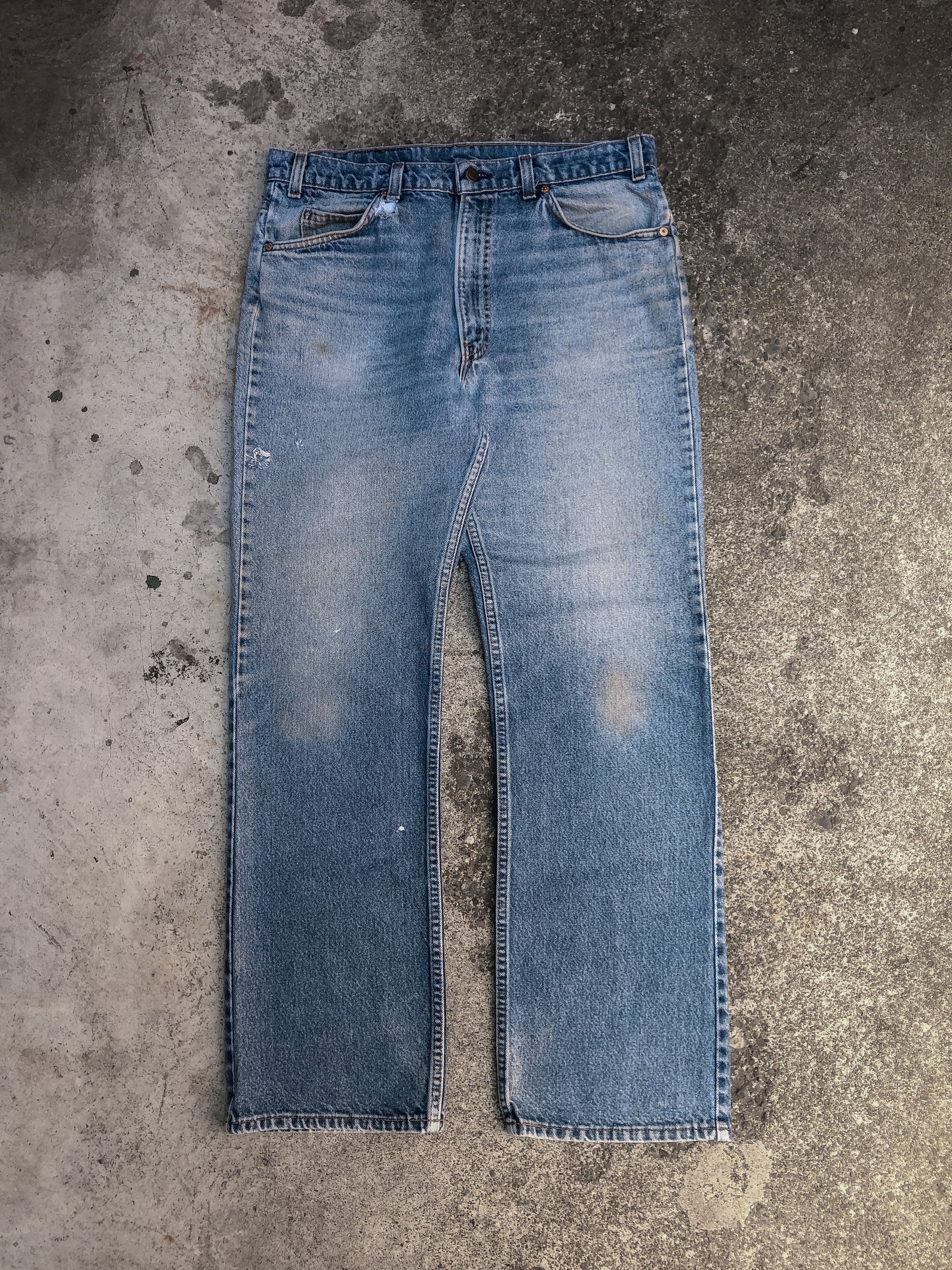 1980s Orange Tab Levis Faded Blue 517 (34X30)