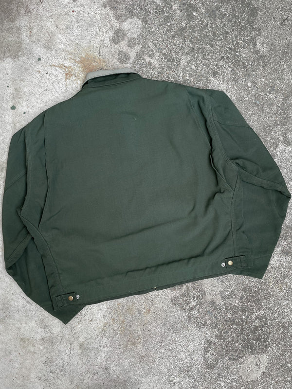 1990s Carhartt Faded Pine Green Lined Work Jacket (L/XL)