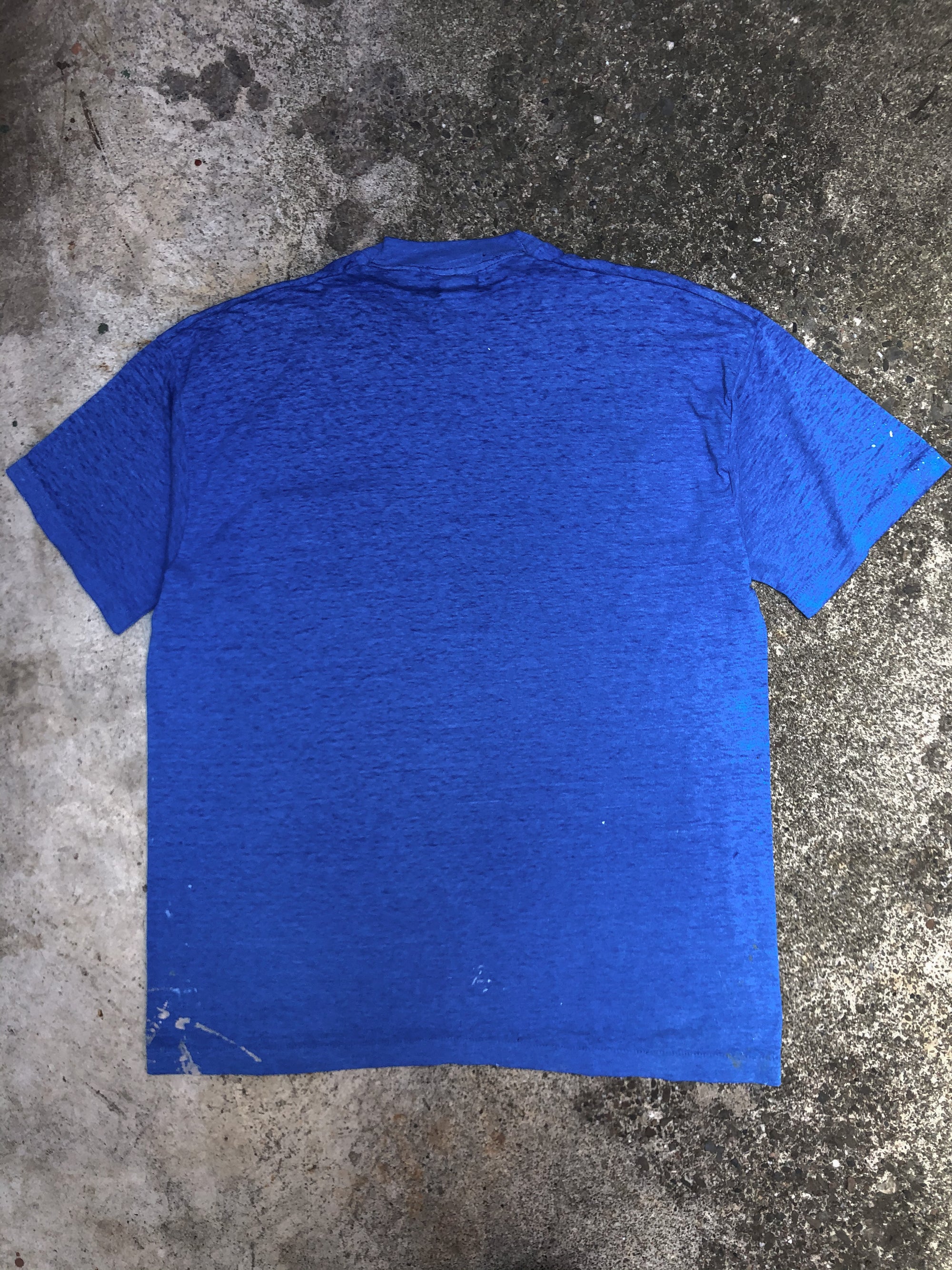 1990s Painted Faded Blue Blank Pocket Tee