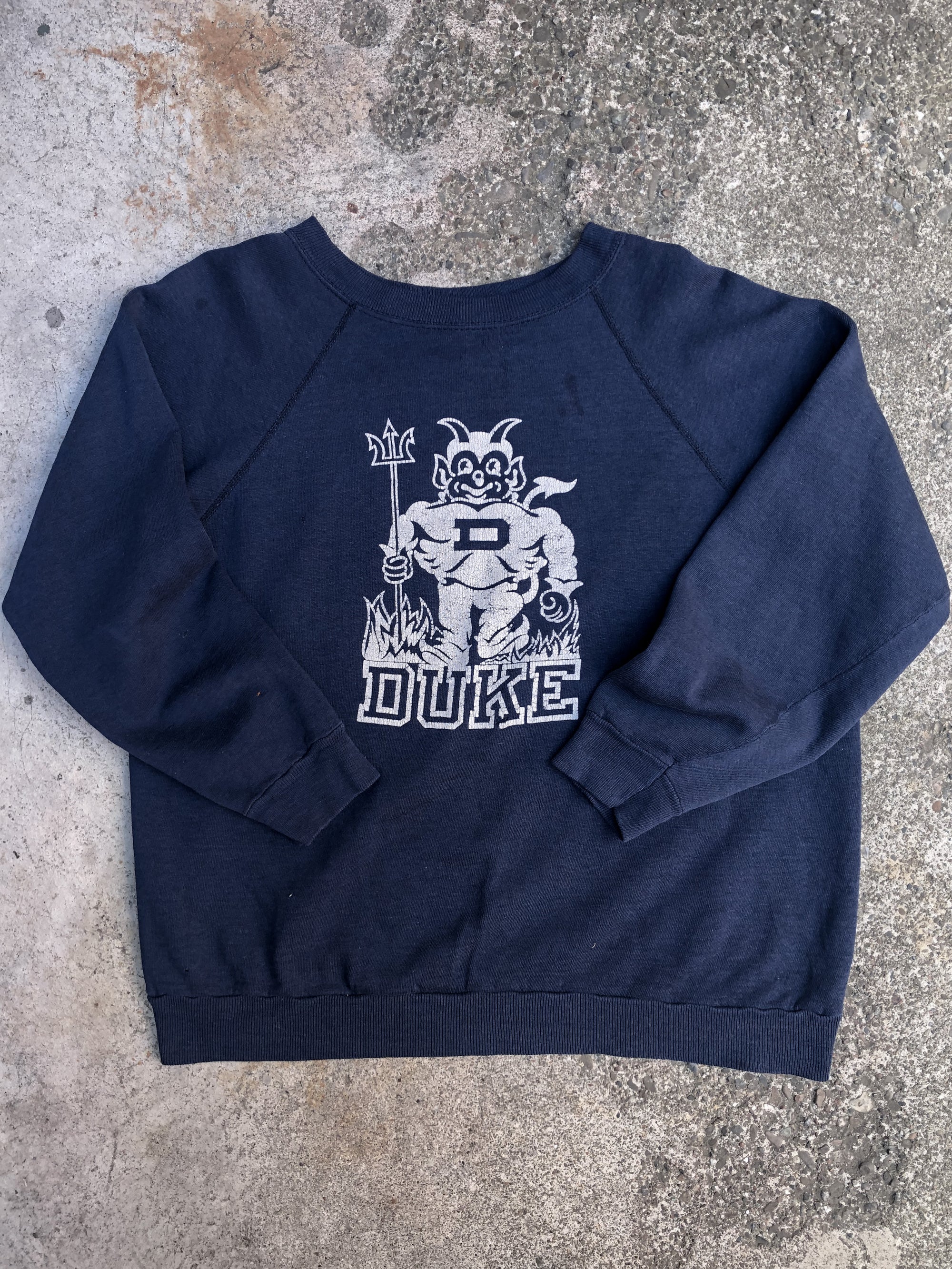 1970s “Duke” Navy Raglan Sweatshirt