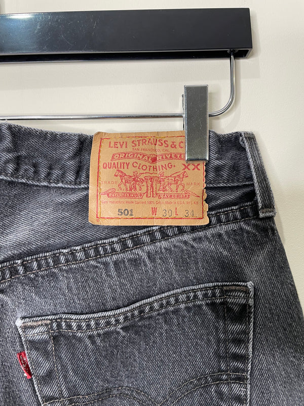 1990s Levi’s Faded Black 501 Released Hem (28X33)