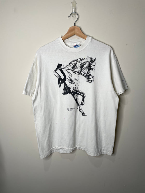 1990s “Horse Art” Single Stitched Tee (L)