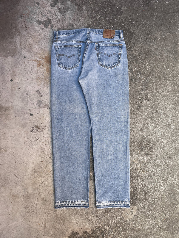 1990s Levi’s Faded Blue 501 Released Hem (33X31)