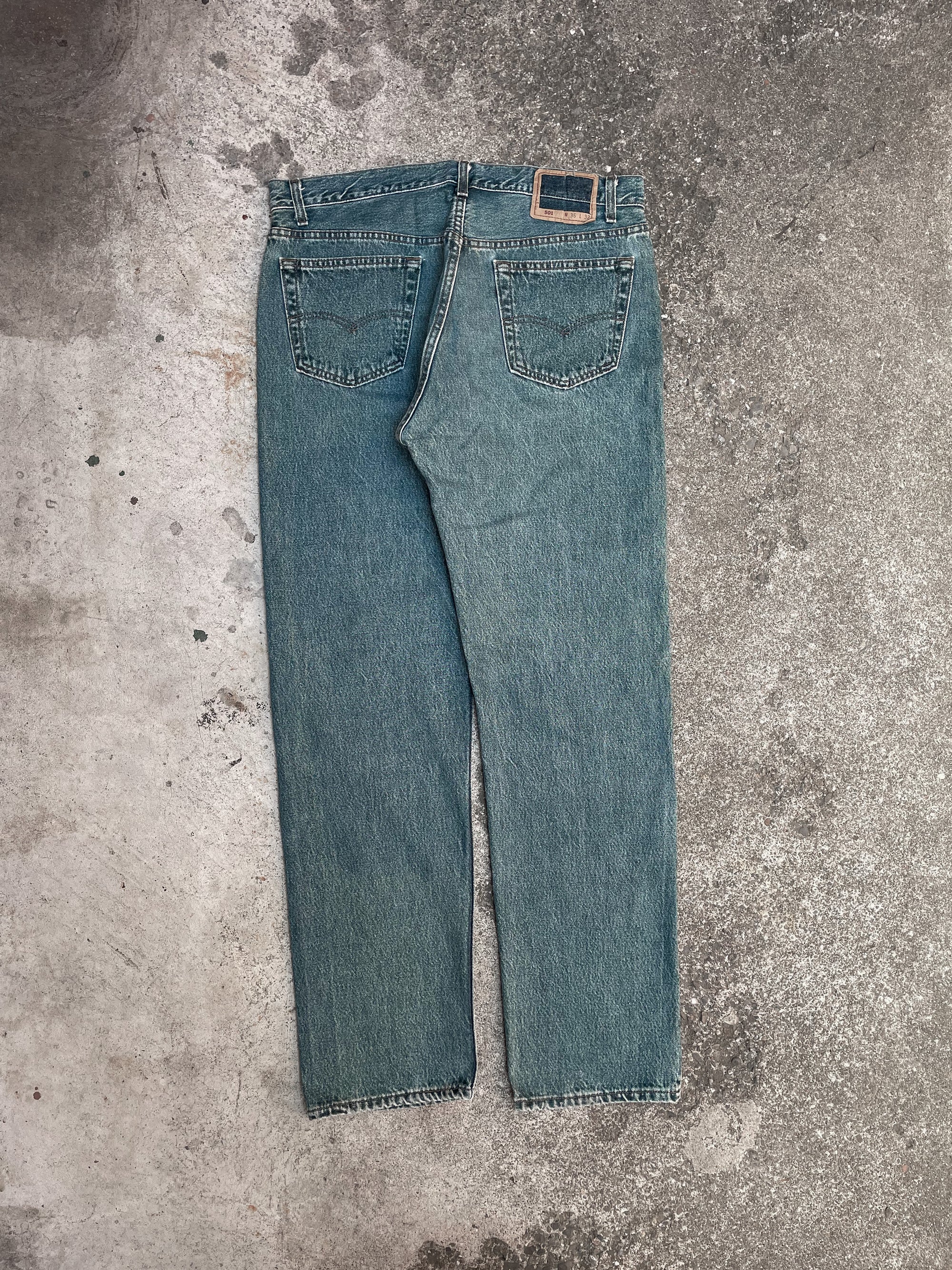1990s Levi’s Faded Blue Green 501 (35X31)