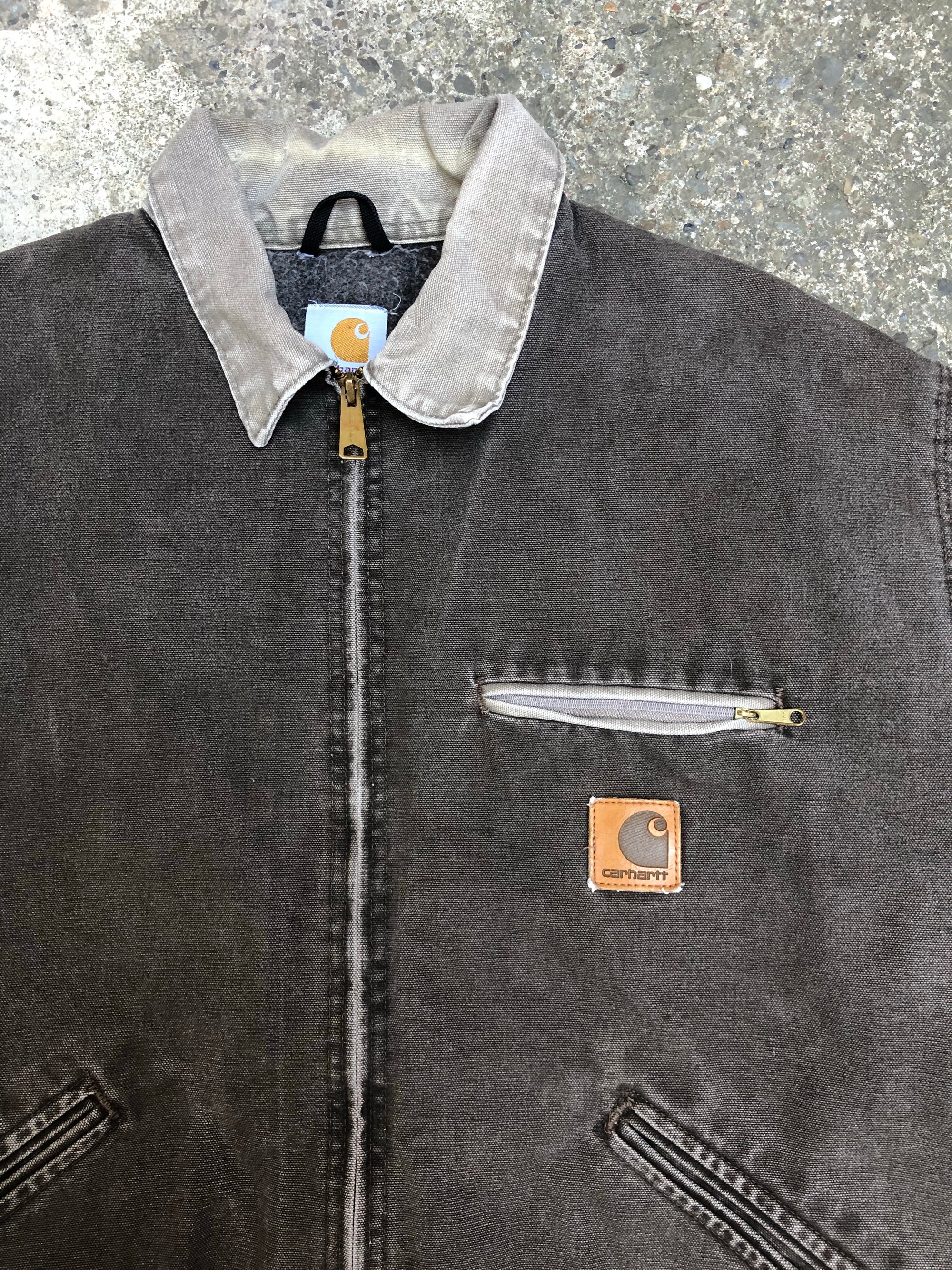 1990s Carhartt Faded Timber Brown Lined Work Jacket