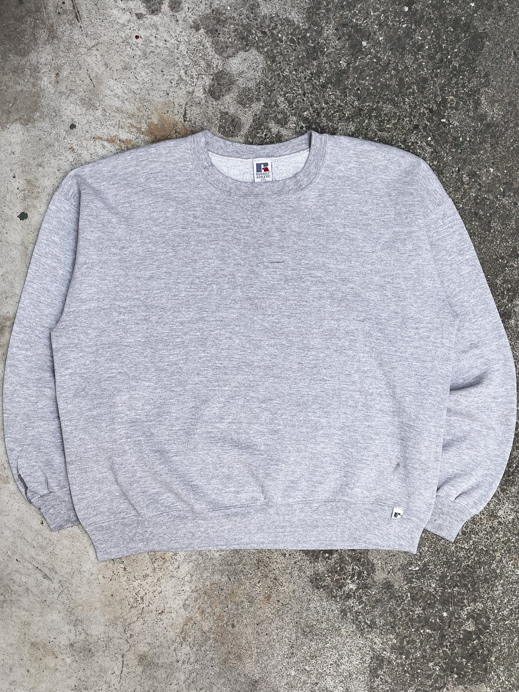 1990s Russell Heather Grey Blank Sweatshirt