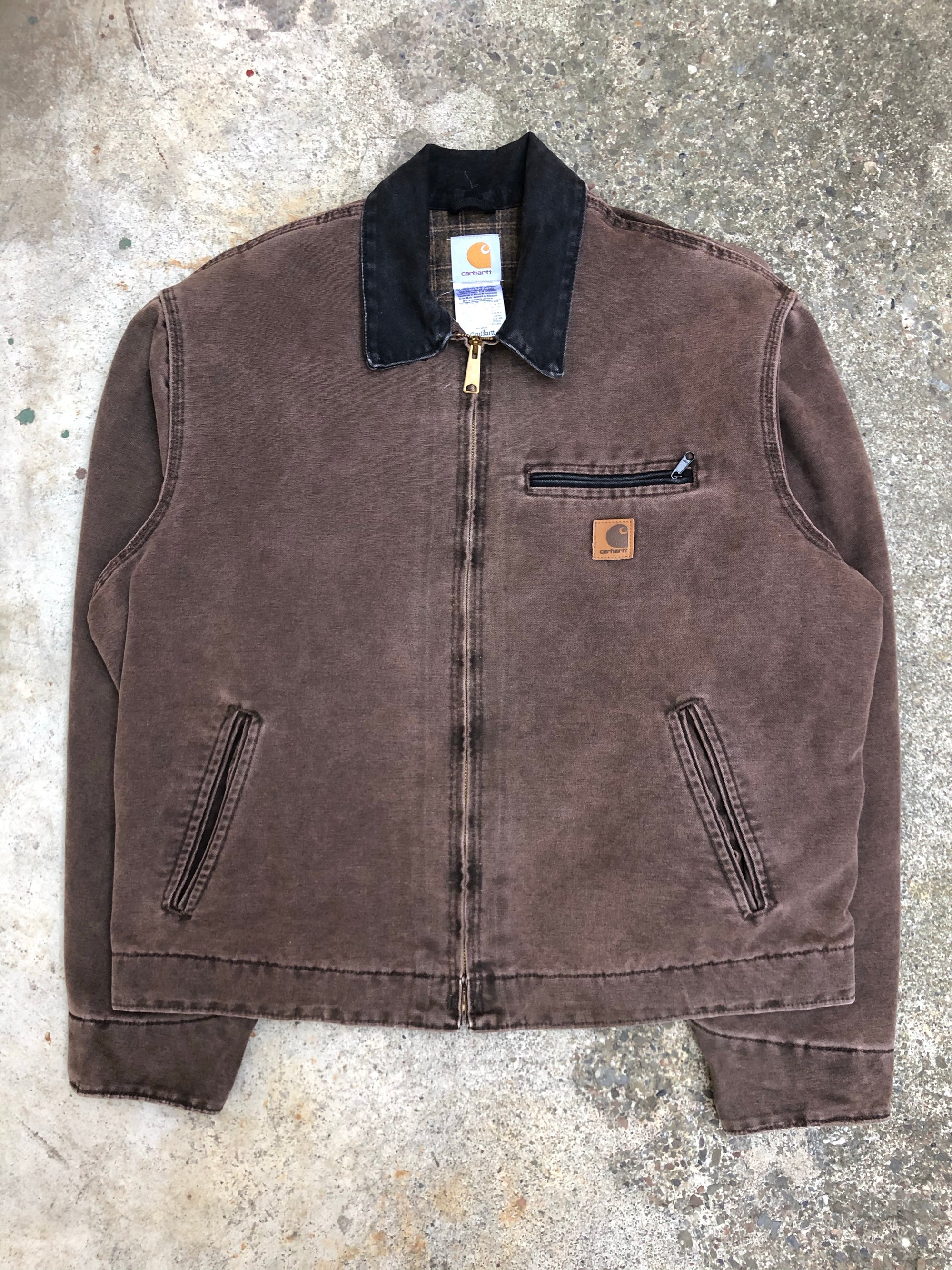 1990s Carhartt Faded Chocolate Lined Work Jacket (L)