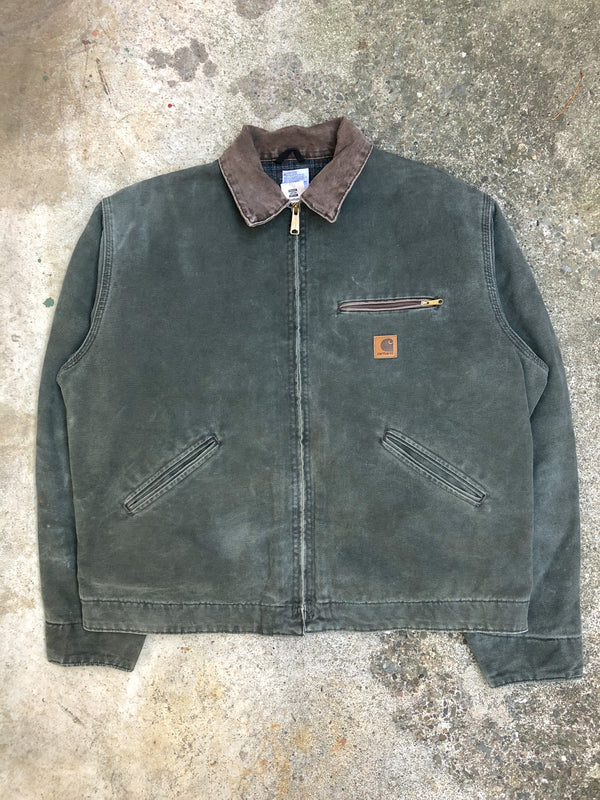 1990s Carhartt Moss Green Lined Work Jacket (XL)