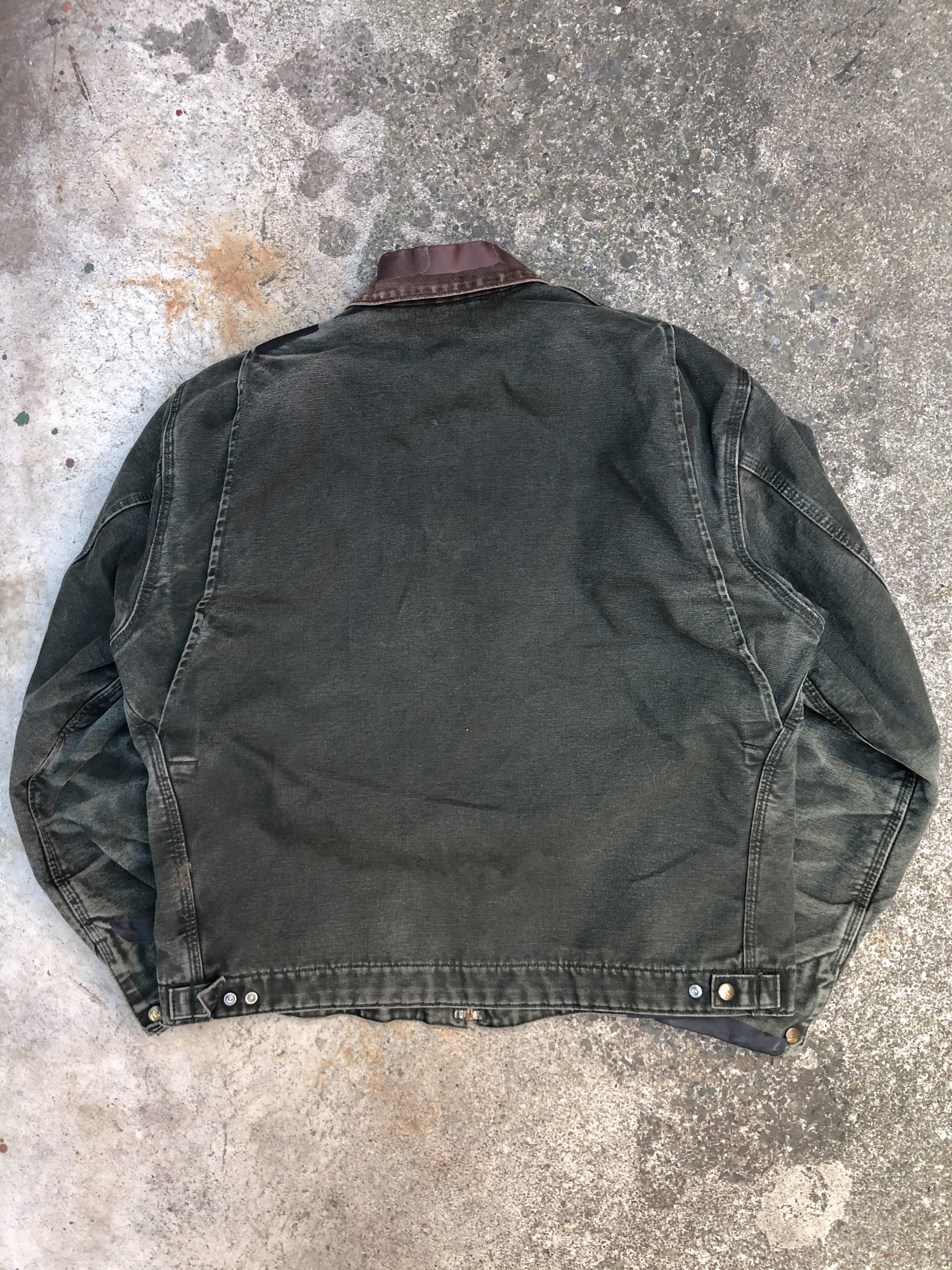 1990s Carhartt Faded Moss Green Lined Work Jacket (XL)