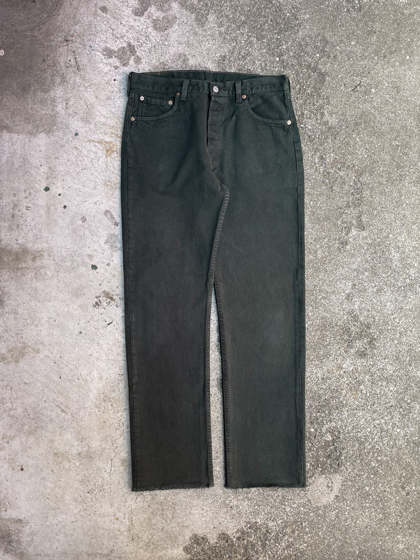 1990s Levi’s Pine Green 501 Raw Hem (32X31)