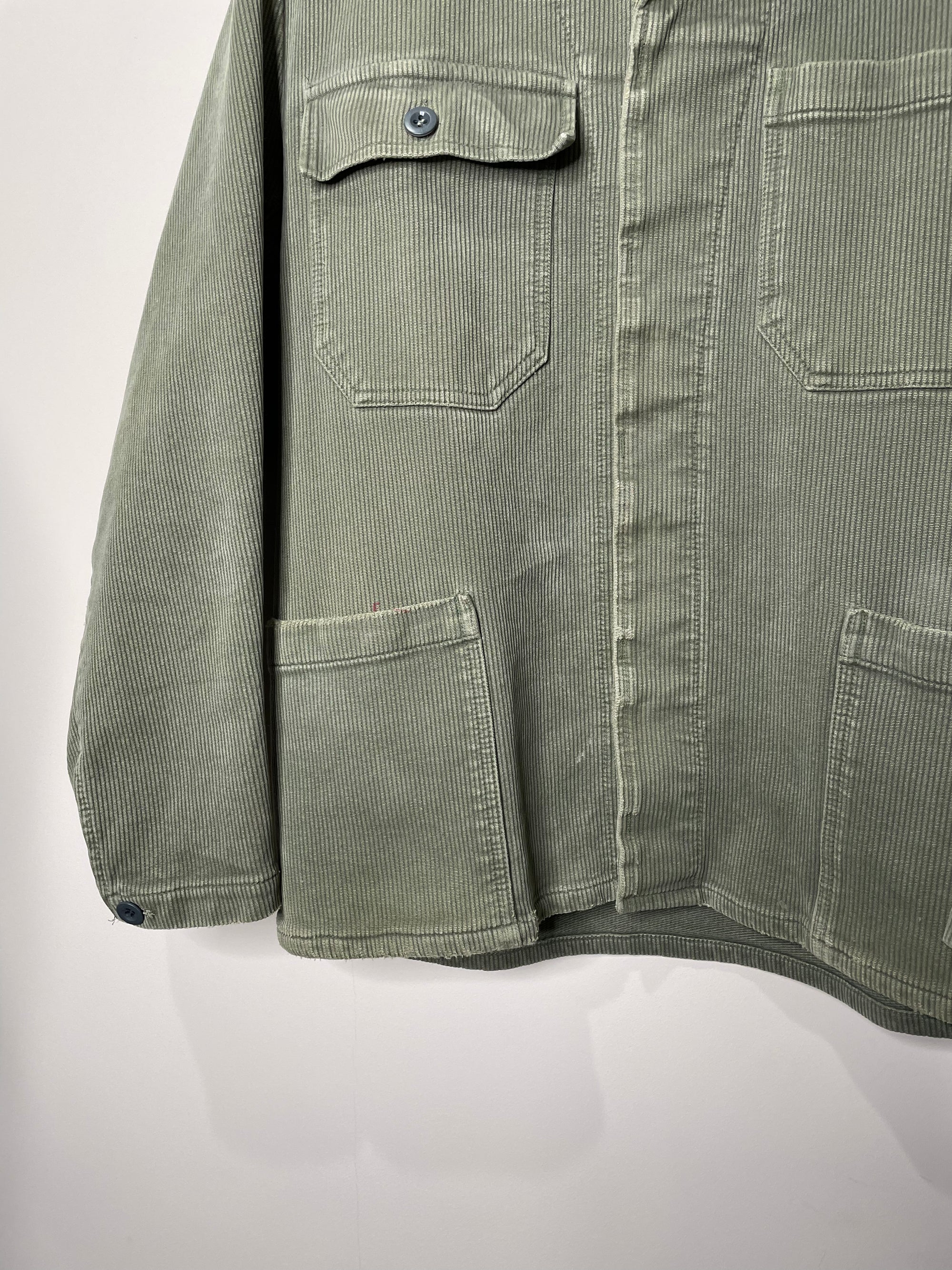 1970s Faded Green Cotton Twill European Chore Jacket (M)