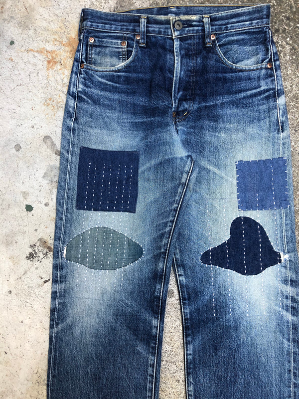 1990s Sashiko Repaired Japanese Selvedge Levis 702 (30X29)