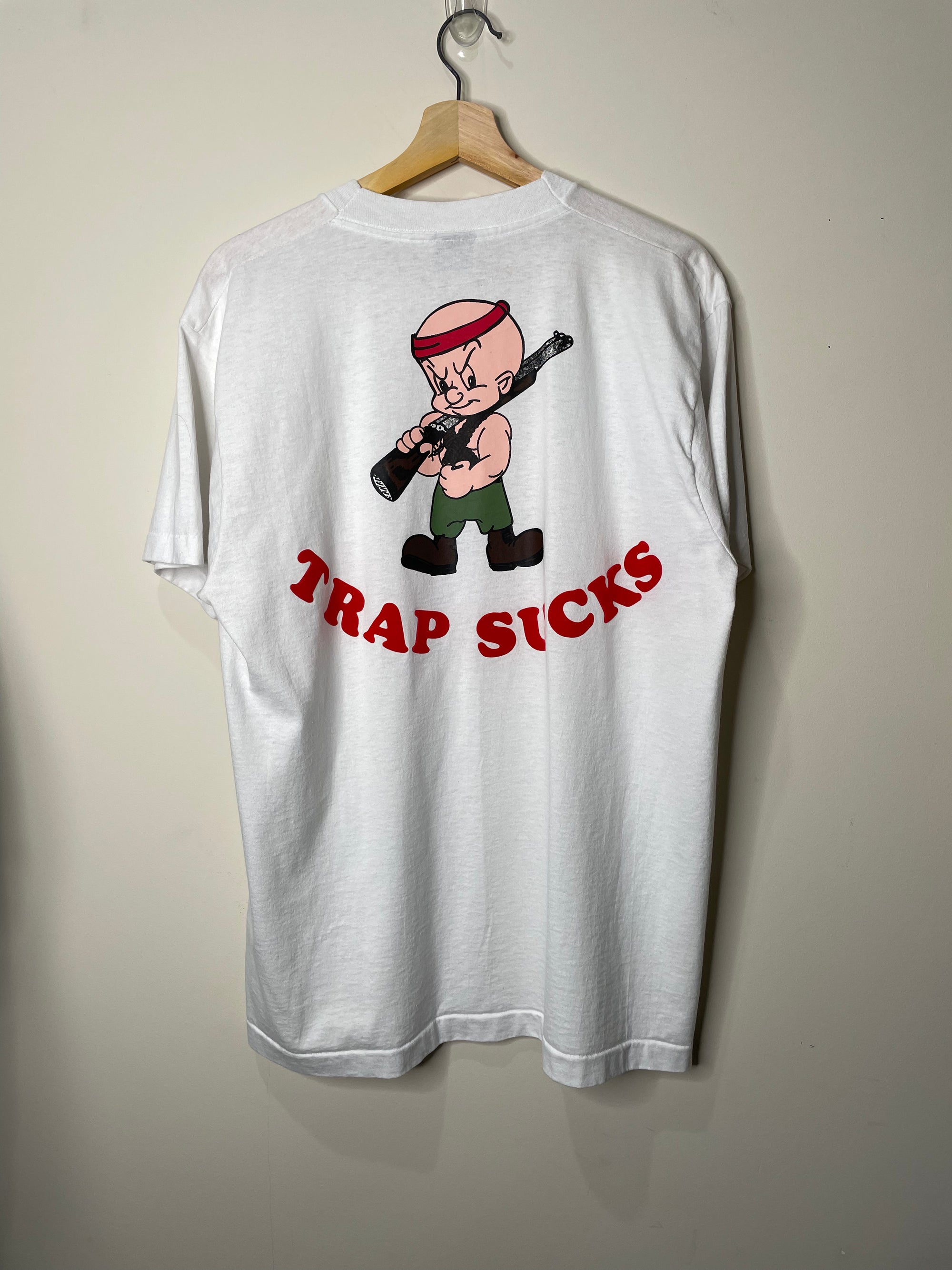 1990s “Trap Sucks” Single Stitched Screen Stars Tee (XL)