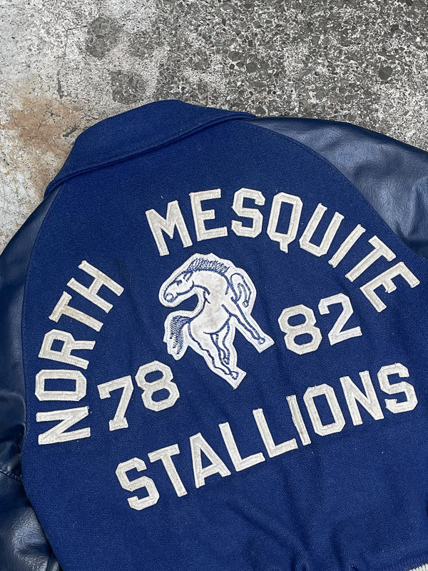 1980s “North Mesquite Stallions” Leather Varsity Jacket