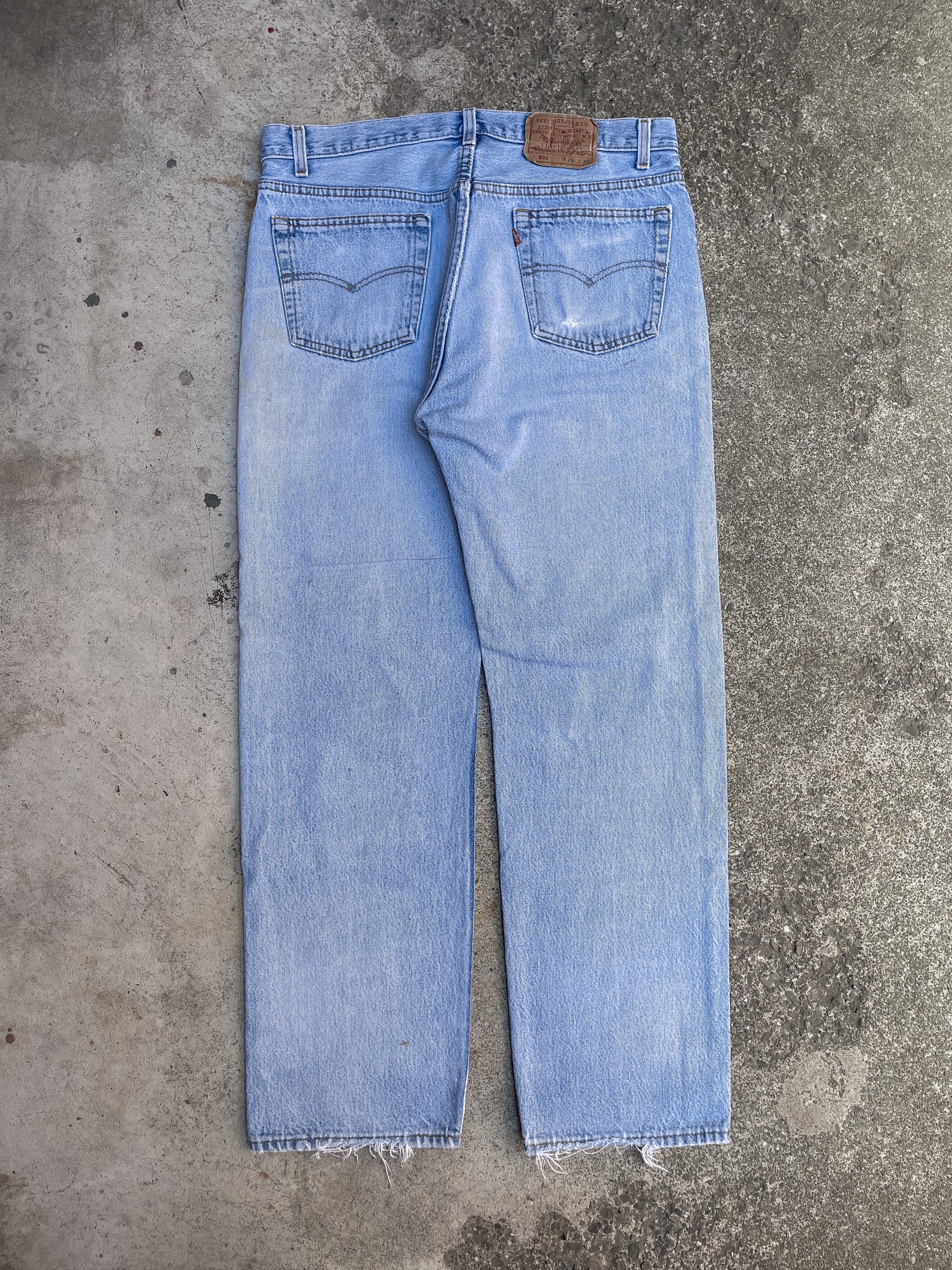 1990s Levi’s Distressed Faded Blue 501 (34X29)