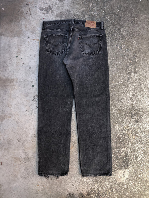 1990s Levis Repaired Faded Black 501 (34X30)