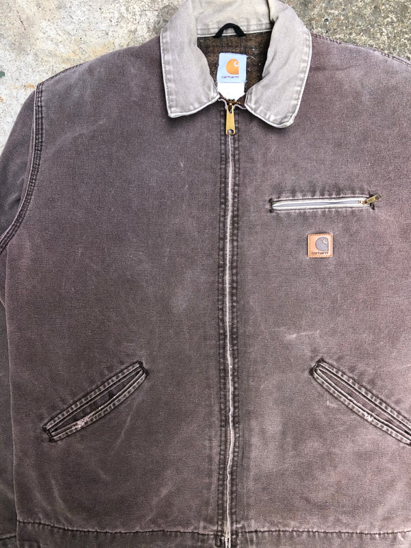 1990s Carhartt Faded Chocolate Lined Work Jacket (XL)