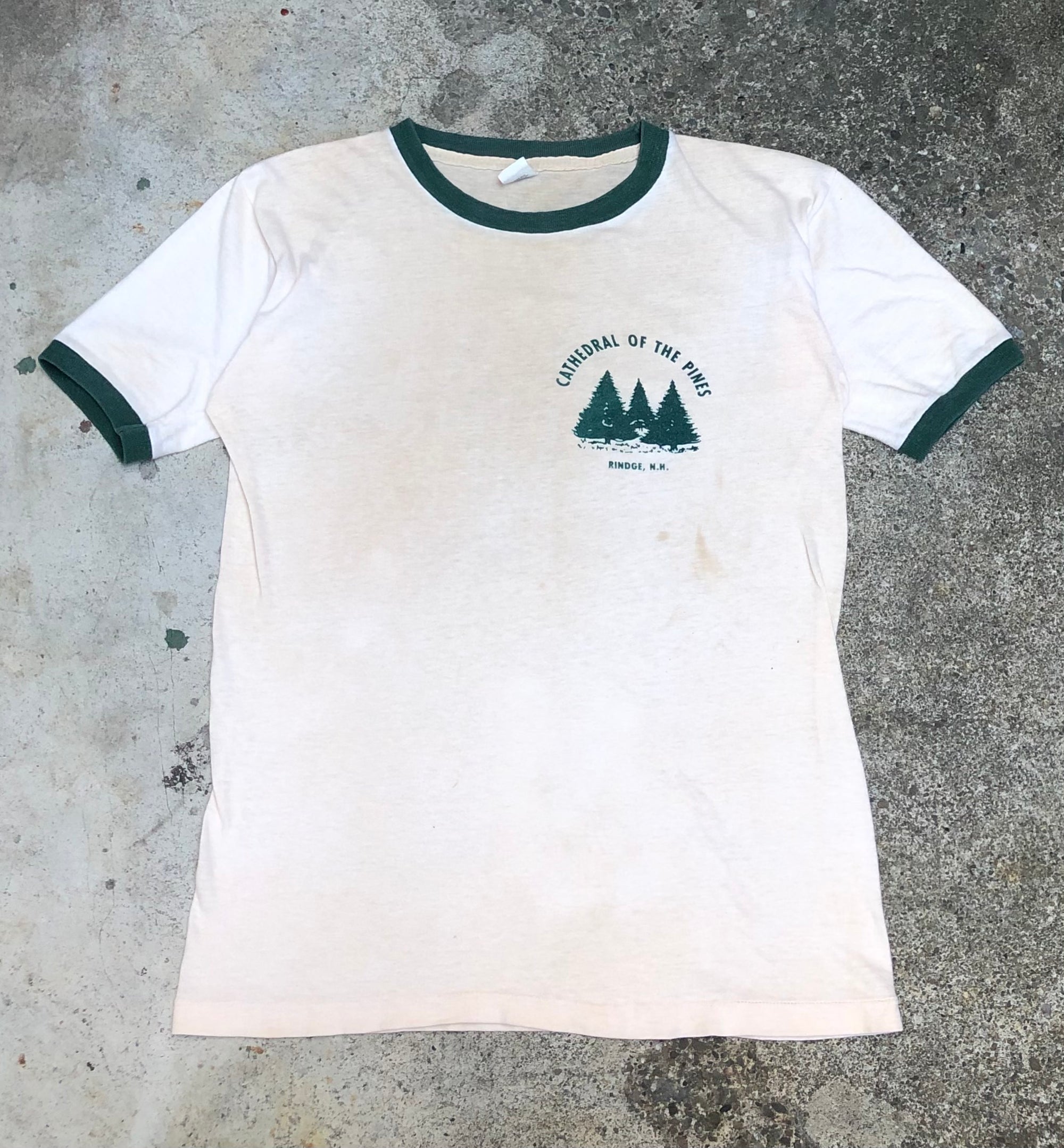 1970s Single Stitched “Cathedral of the Pines” Ringer Tee