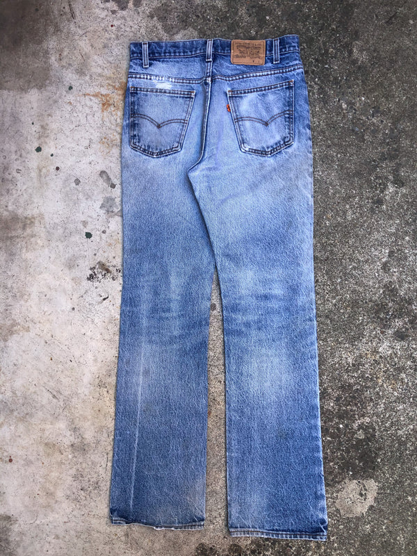 1980s Orange Tab Levis Distressed Blue 517 (31X32)