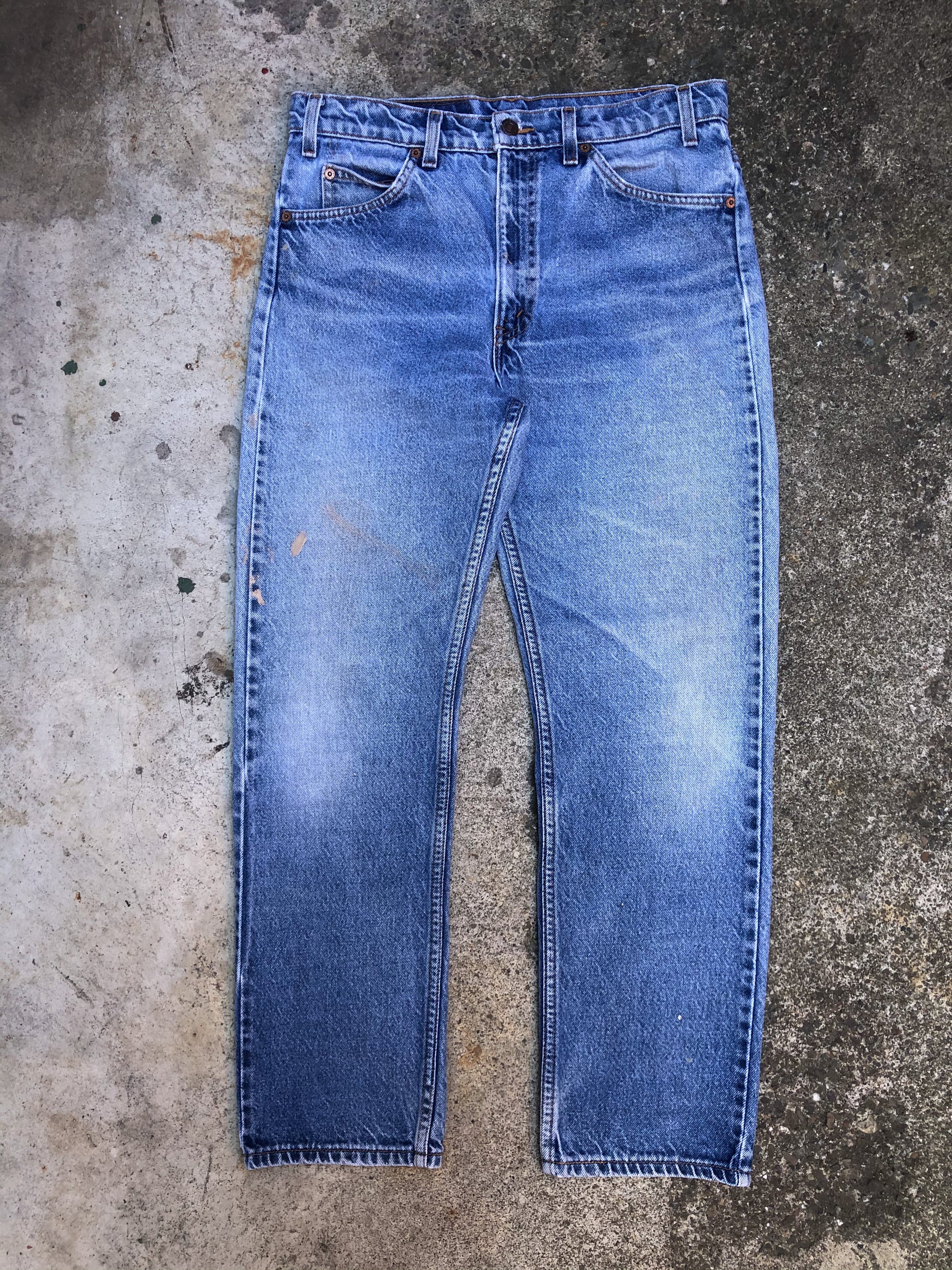 1990s Orange Tab Levis Paint Blue 505 (32X27)