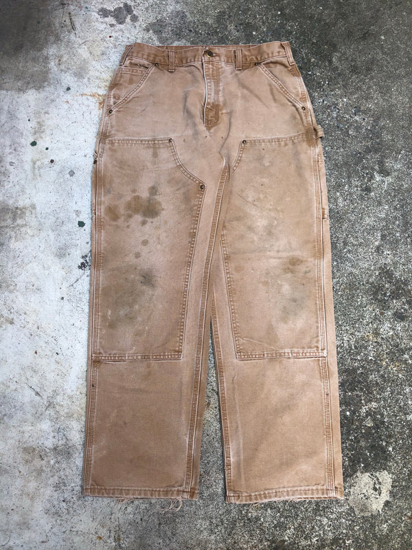 Carhartt B136 Tan Double Front Knee Work Pants (33X31)