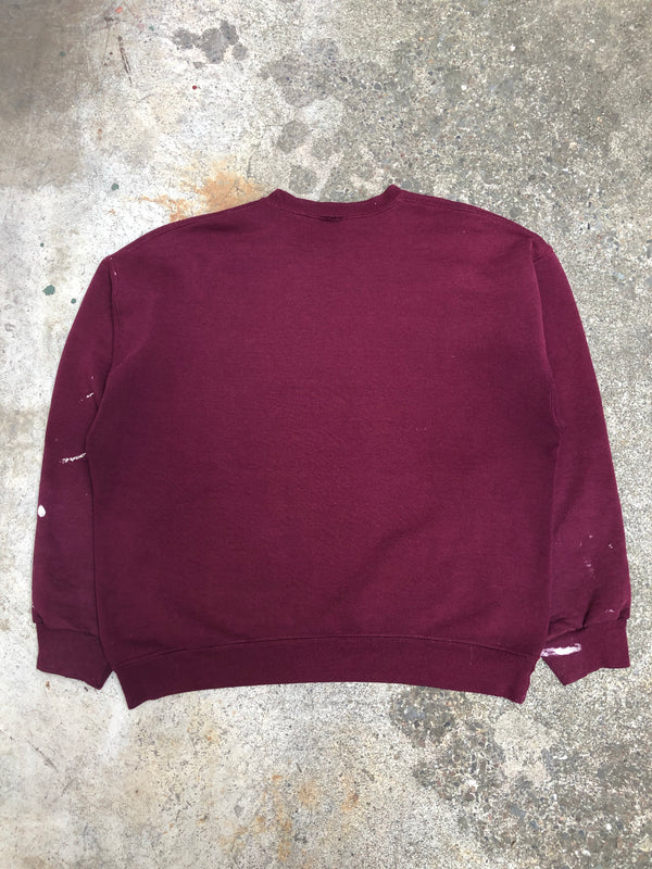 1990s Russell Faded Maroon Blank Paint Sweatshirt