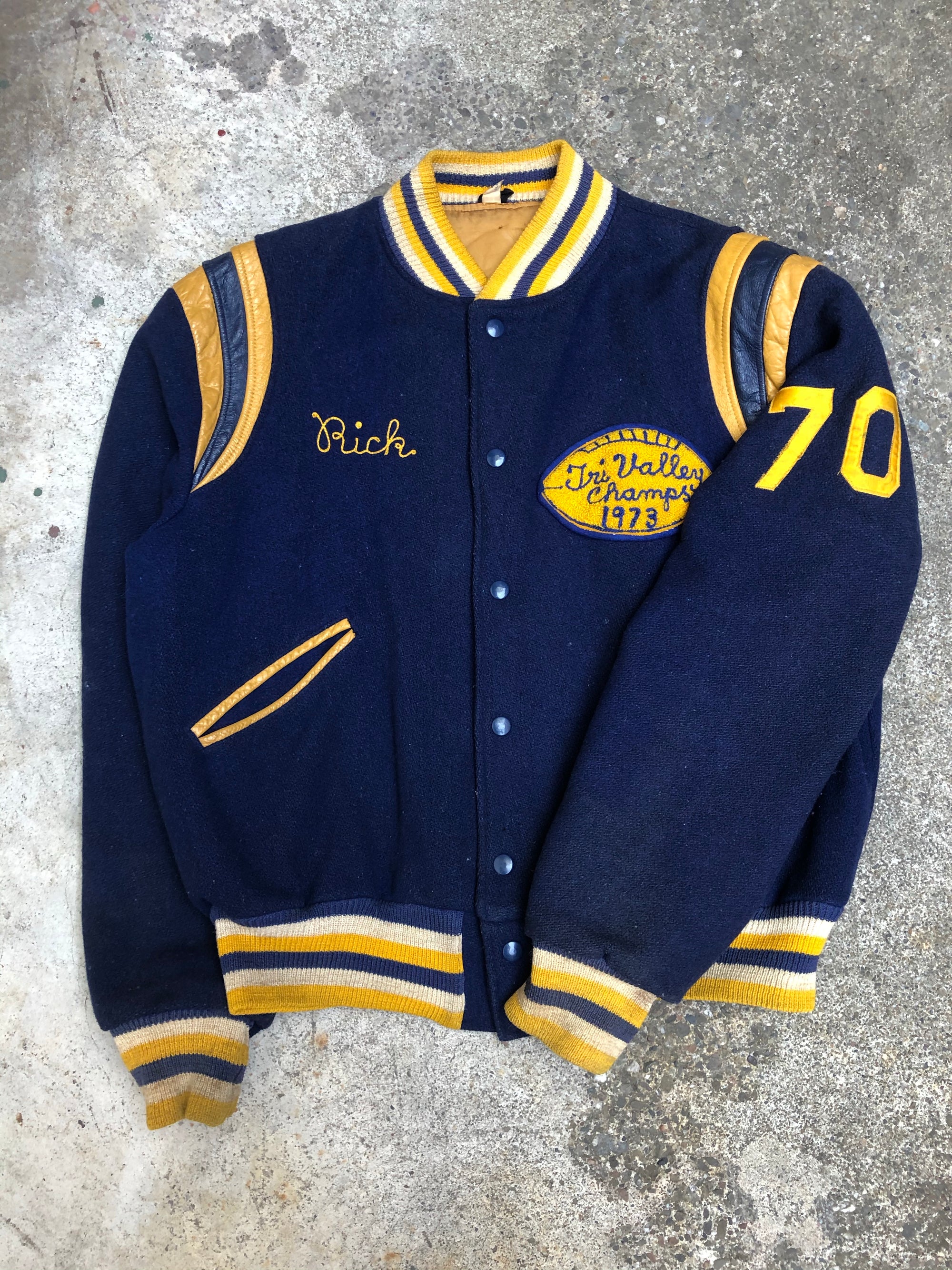 1970s Chain Stitch “Tri Valley Champs” Varsity Jacket