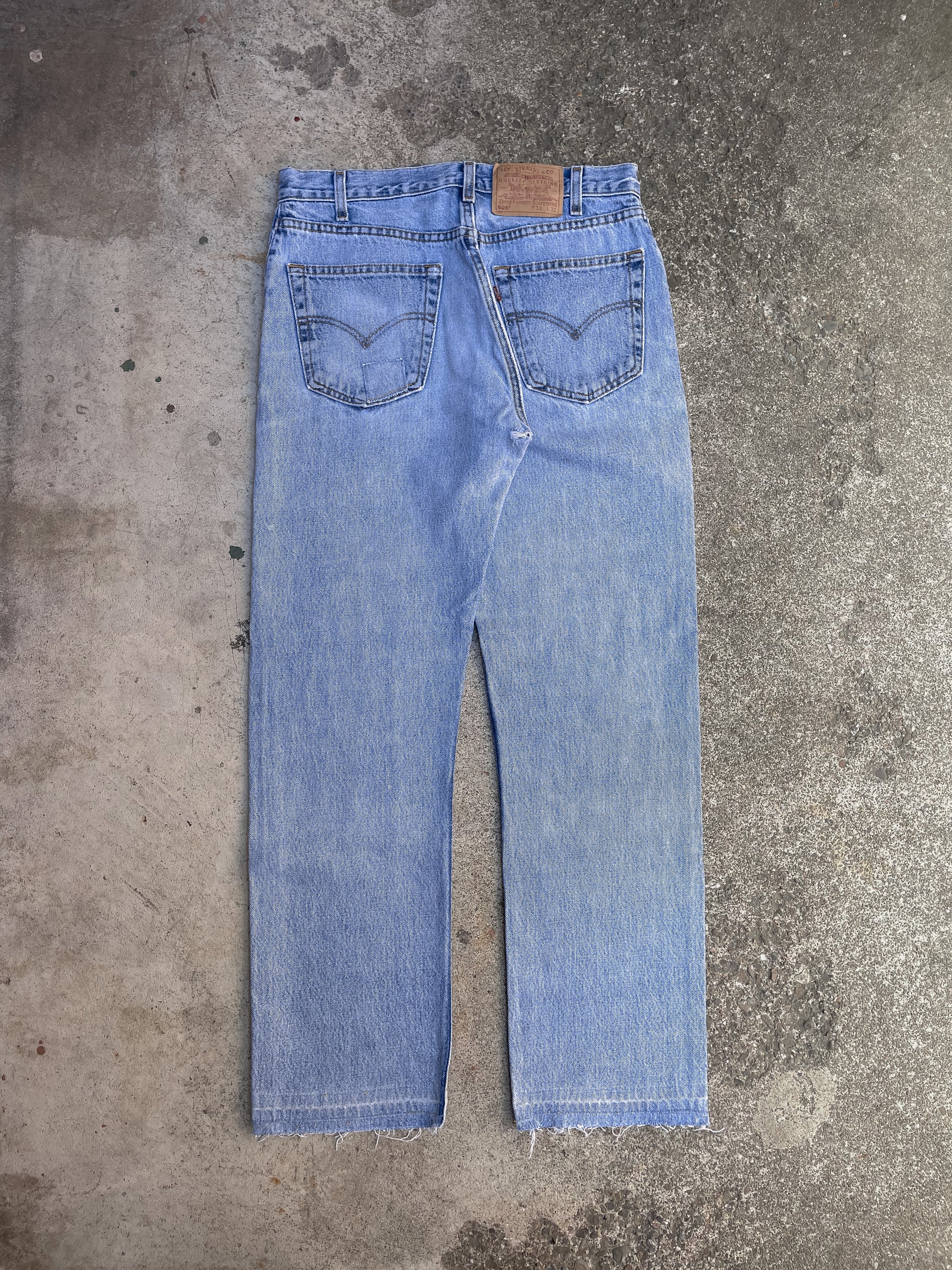 1990s Levi’s Patched Faded Blue 505 Released Hem (32X29)