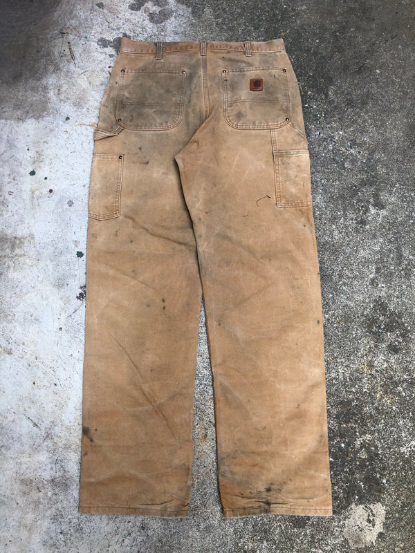 Carhartt B136 Tan Double Front Knee Work Pants (33X33)