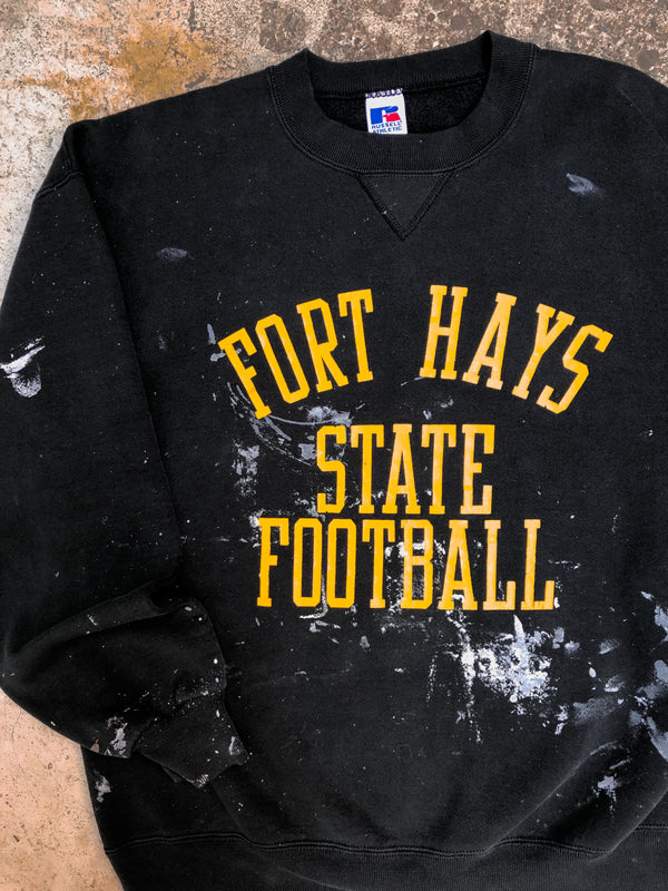 1990s Russell Painted Black “Fort Hays State Football” Sweatshirt