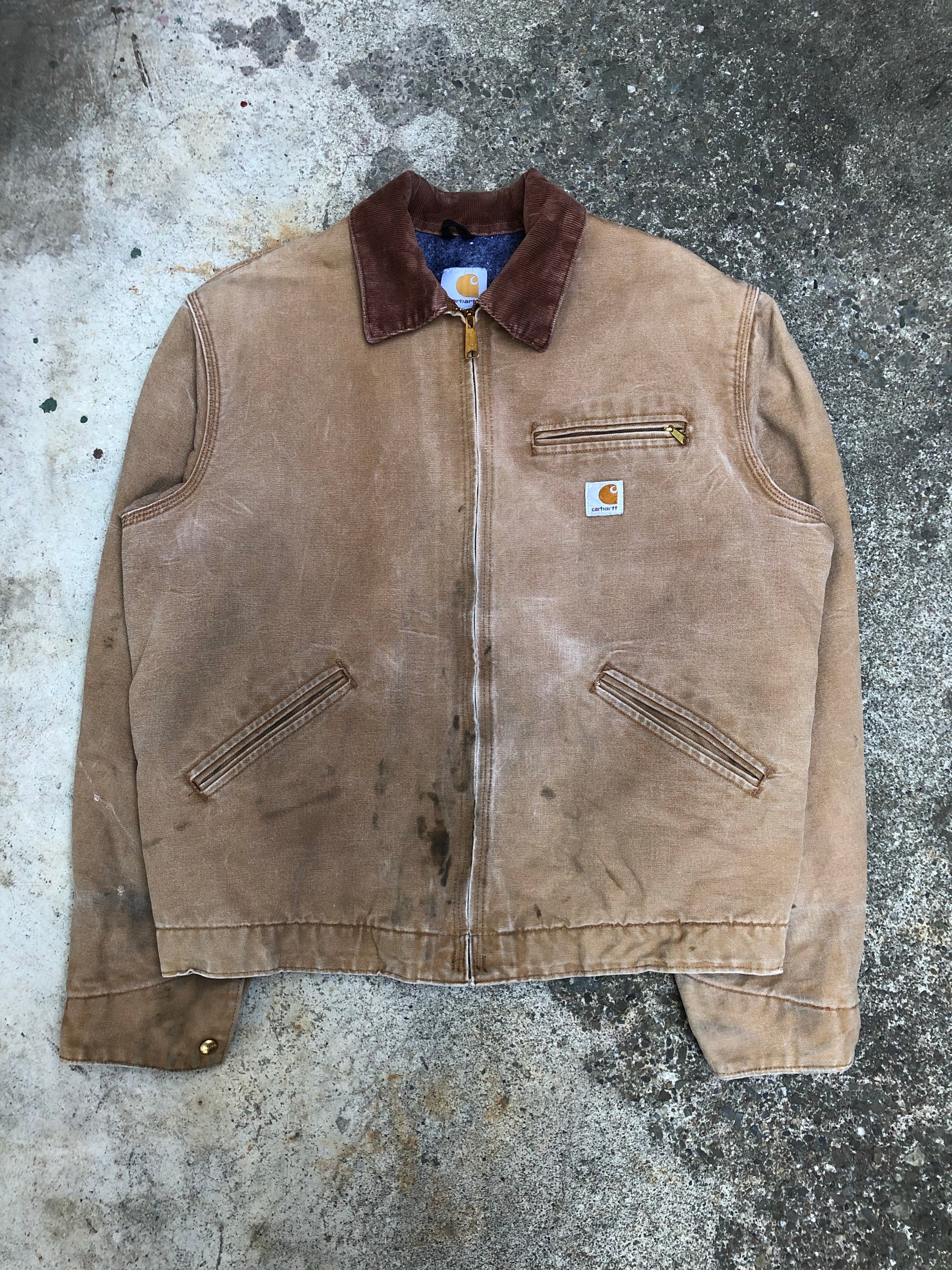 1990s Carhartt Worn In Tan Lined Work Jacket