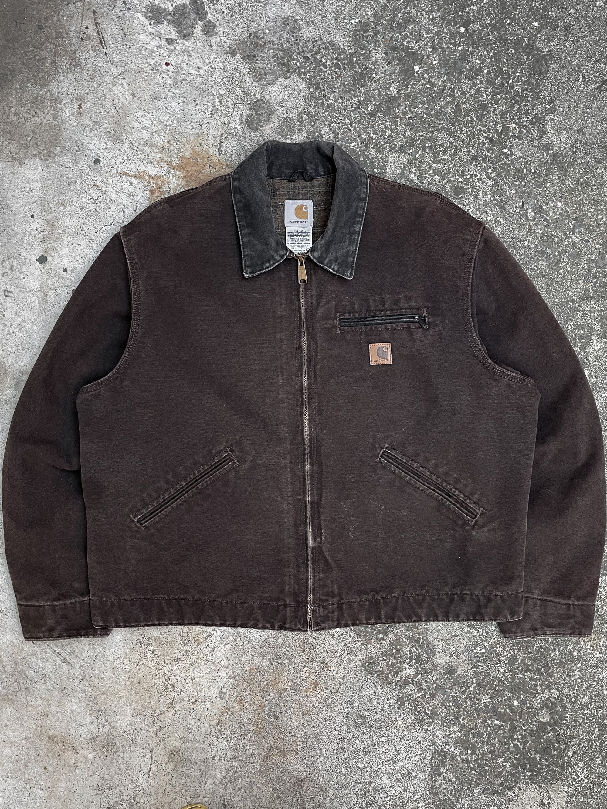 Vintage Carhartt Faded Dark Brown Lined Work Jacket (XL)