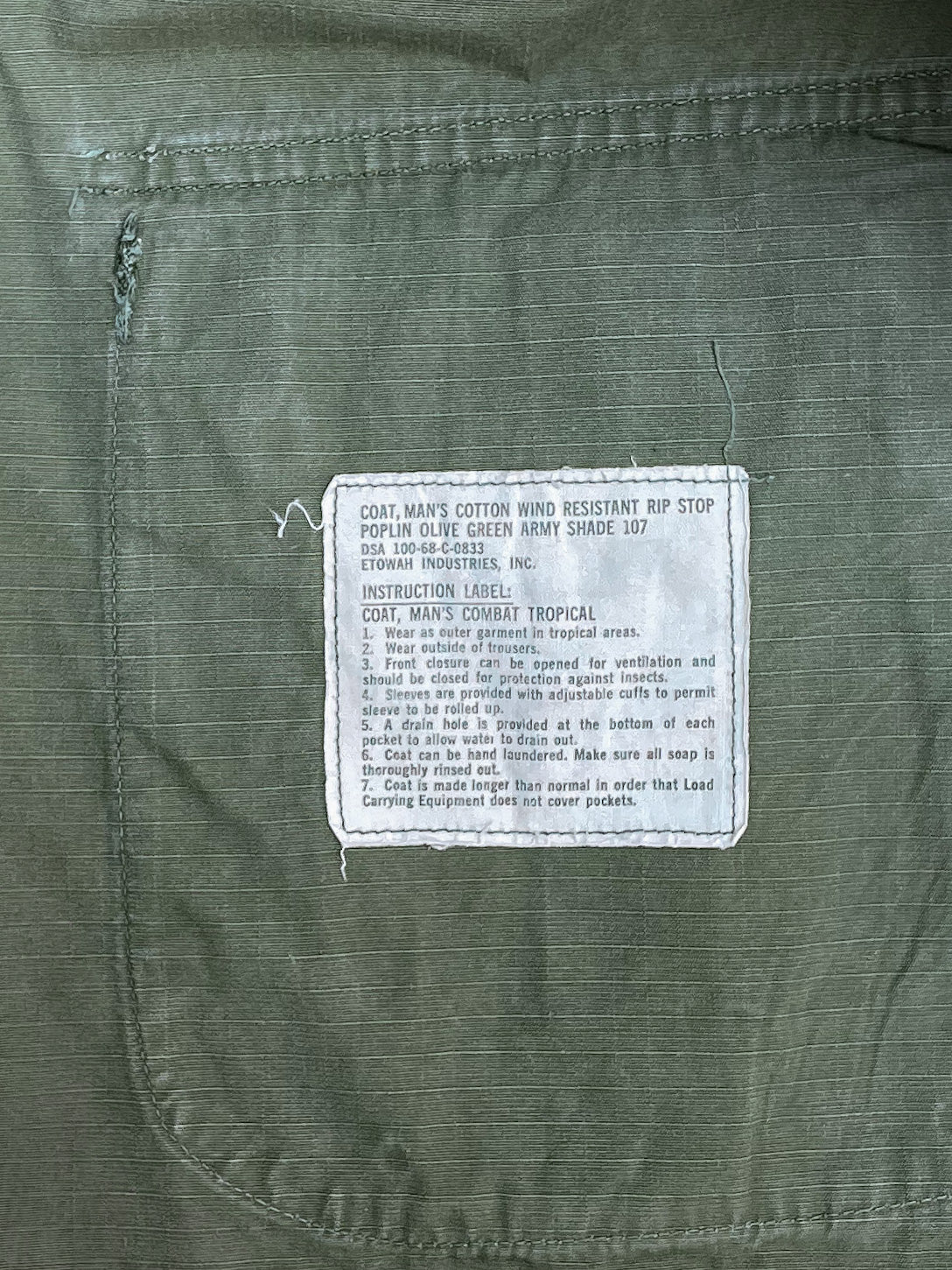 1960s US Army Ripstop Poplin Jacket (M)