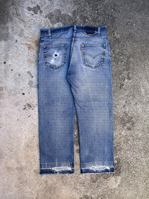 Vintage Levi’s Worn In Blue 505 Released Hem (34X26)