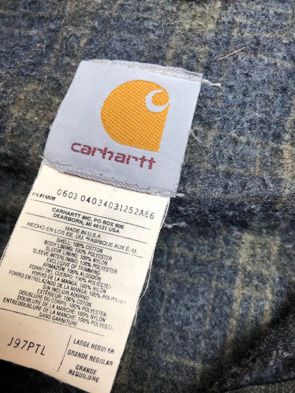 1990s Carhartt Faded Grey Lined Work Jacket