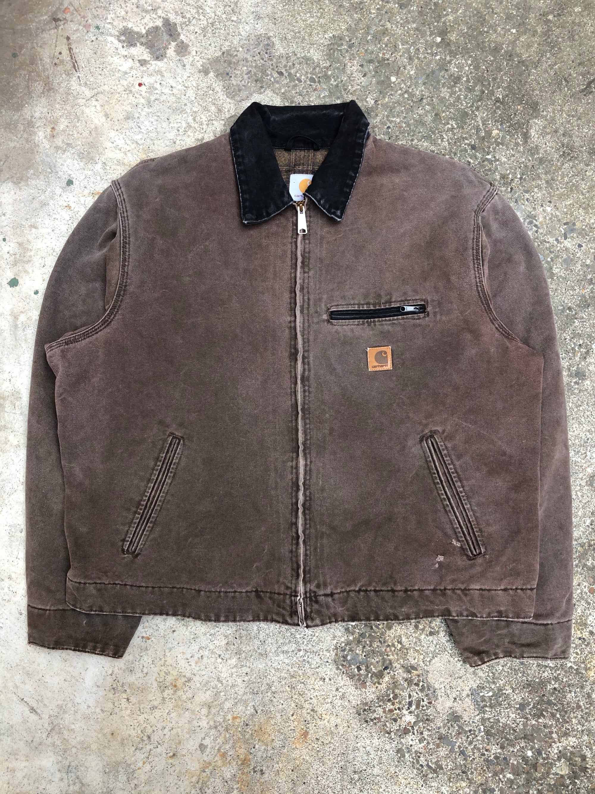 1990s Carhartt Faded Chocolate Lined Work Jacket