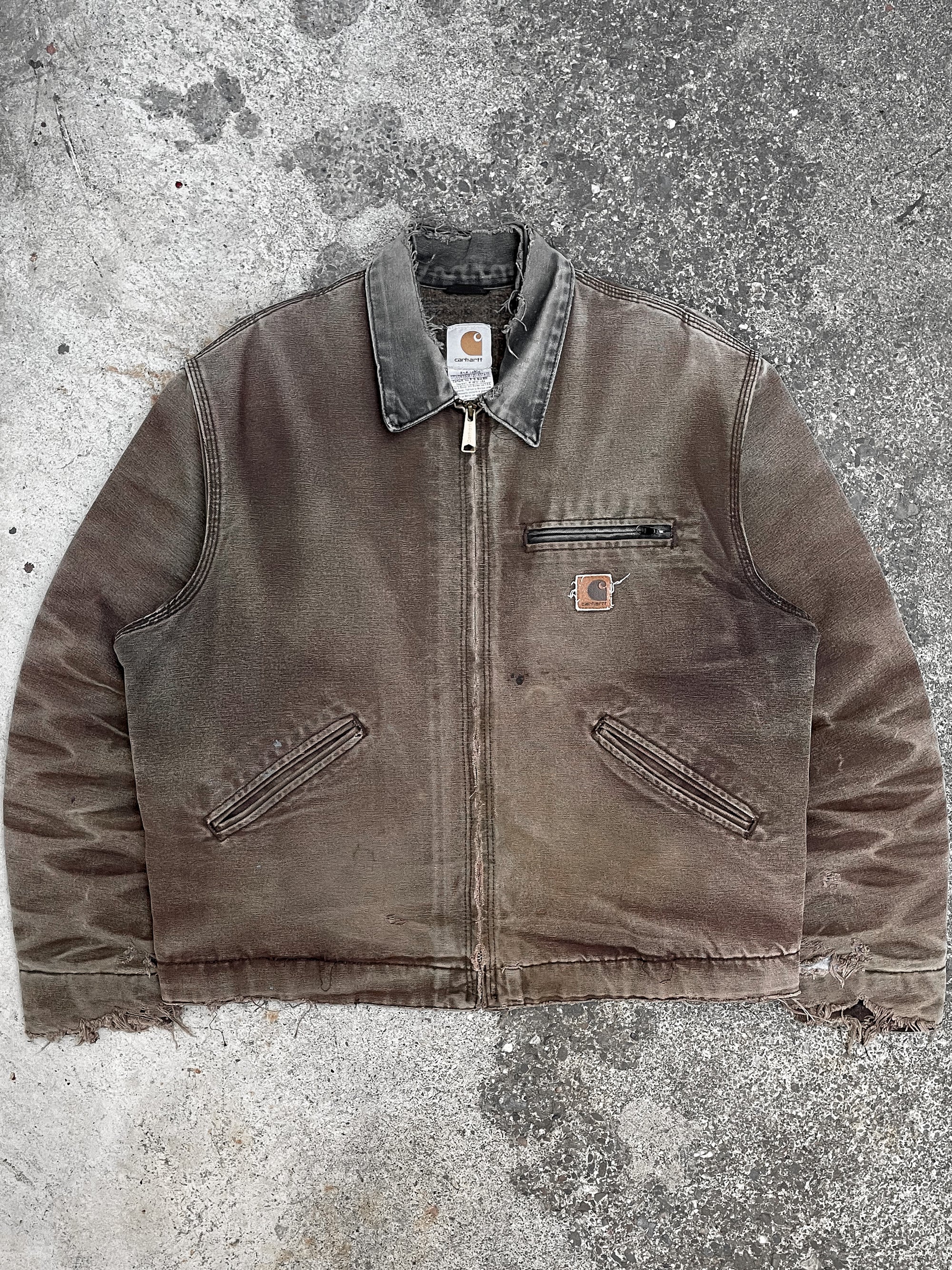 Carhartt Sun Faded Dark Brown Lined Work Jacket (M/L)