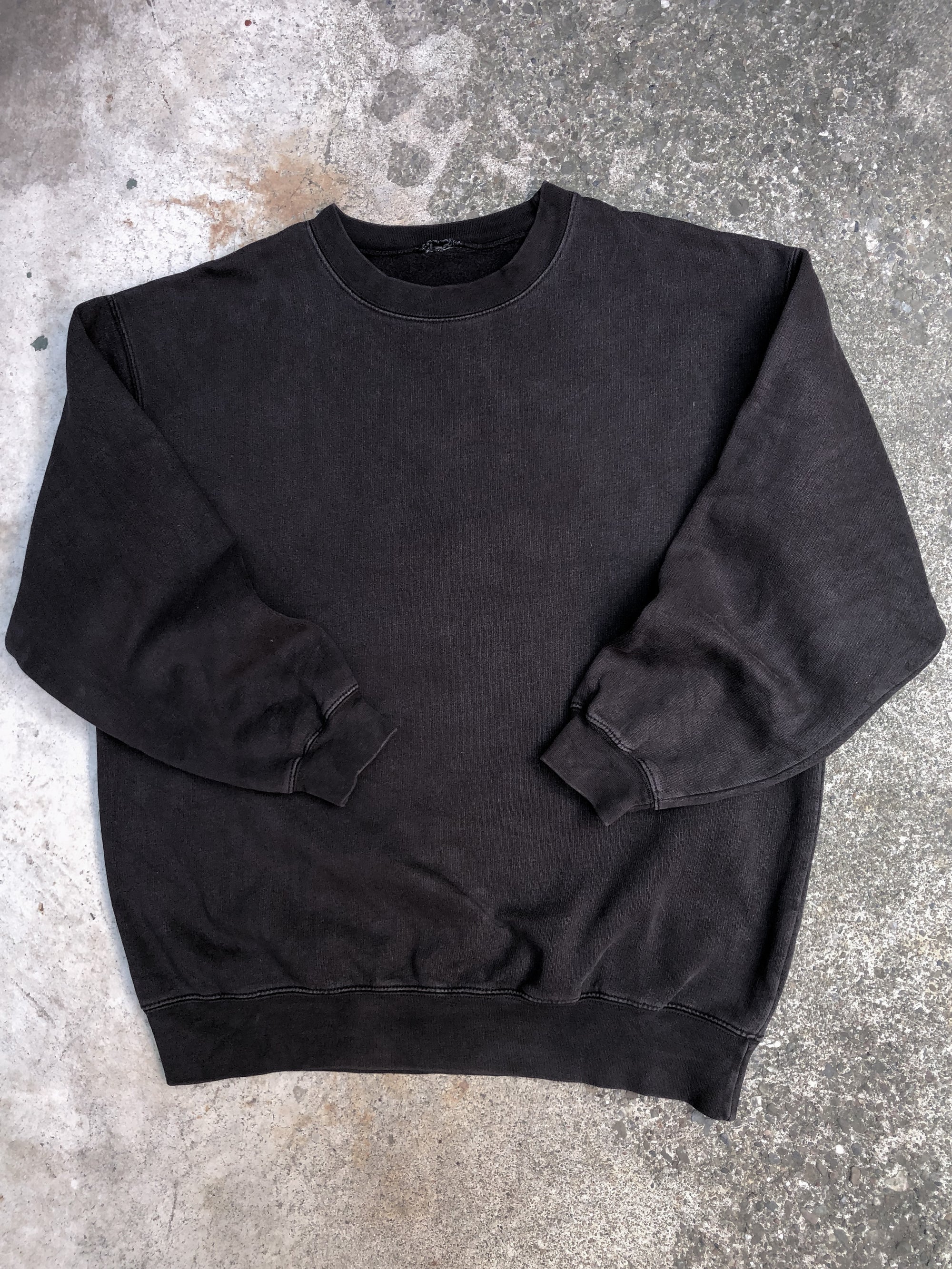 1990s Faded Black Blank Sweatshirt