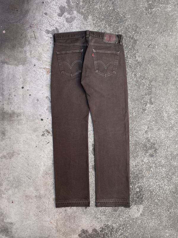 Vintage 00s Levi’s Brown 501 Released Hem (34X32)