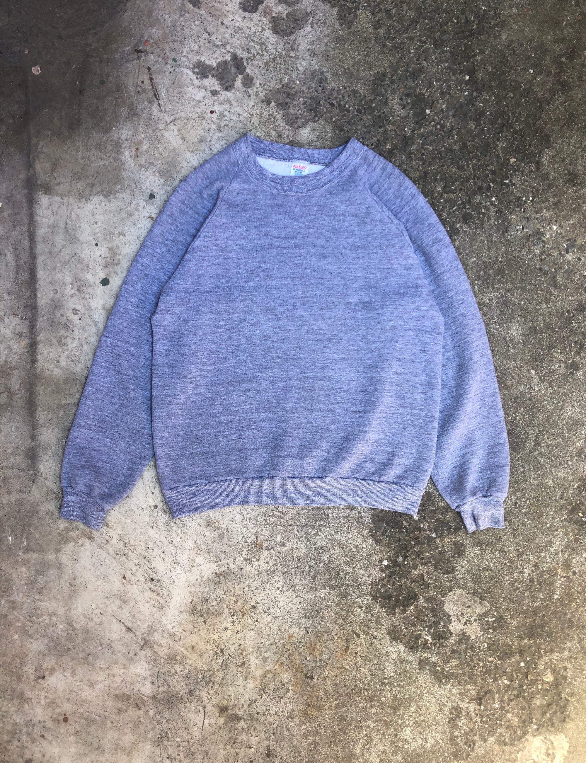 1980s Russell Heather Grey Raglan Blank Sweatshirt