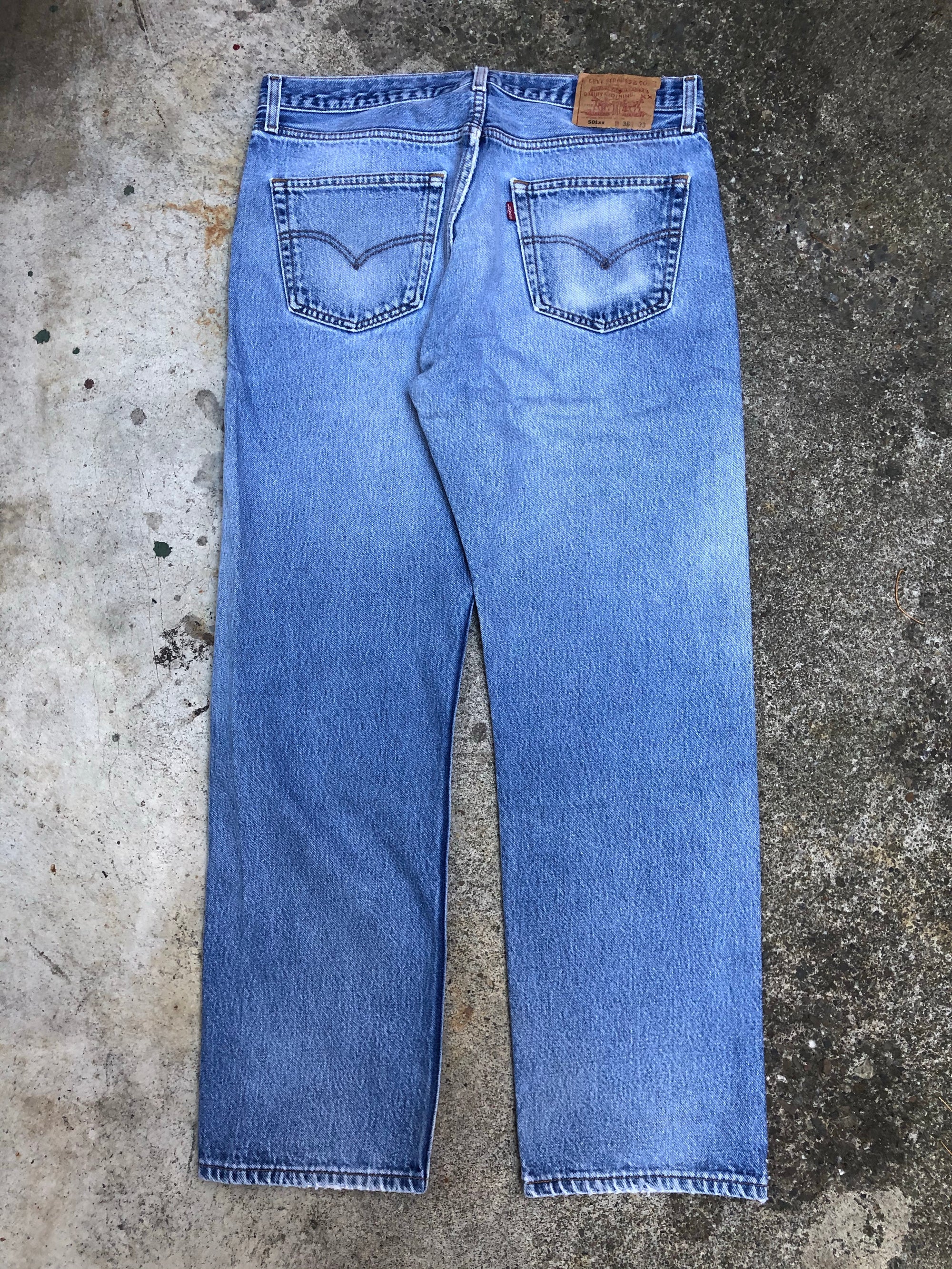 1990s Levis Worn In Blue 501XX (34X28)